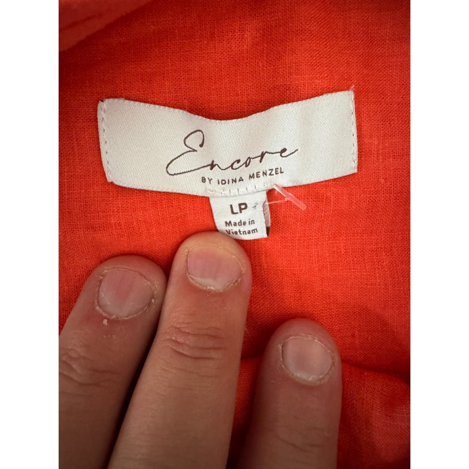 Other Encore Idina Menzel Coral Linen Blend Tunic Shirt Dress LP Size L / US 10 / IT 46 - 13 Thumbnail