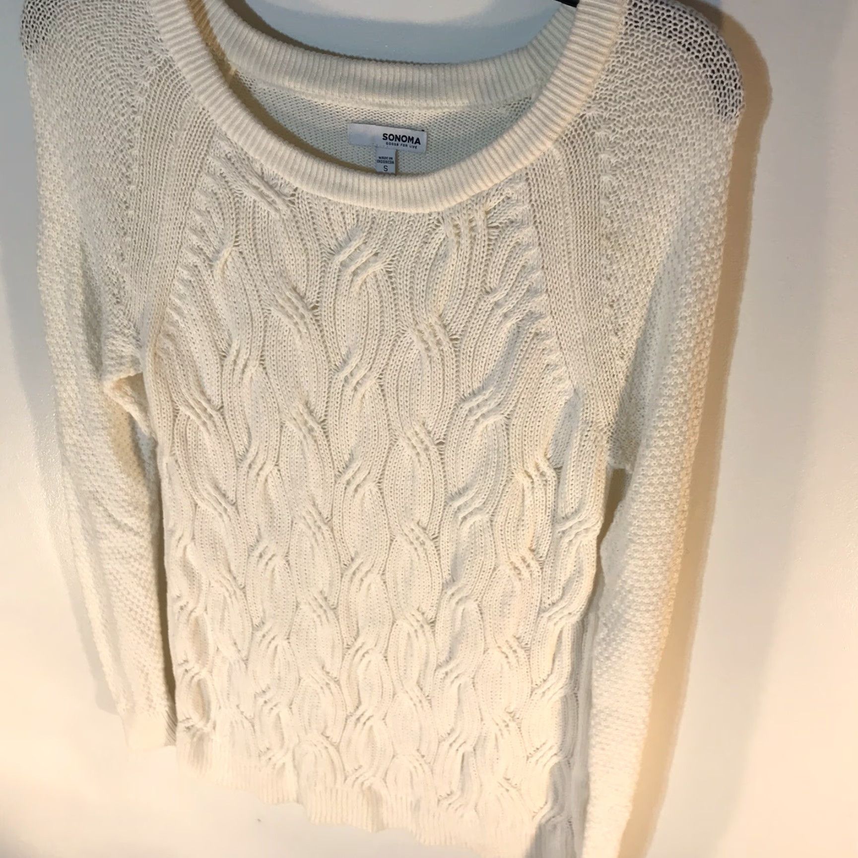 Vintage Sonoma White Cable-Knit Sweater Tunic Womens Size S Cotton Nylon Rayon Fall Winter Casual Dress Size S / US 4 / IT 40 - 4 Thumbnail