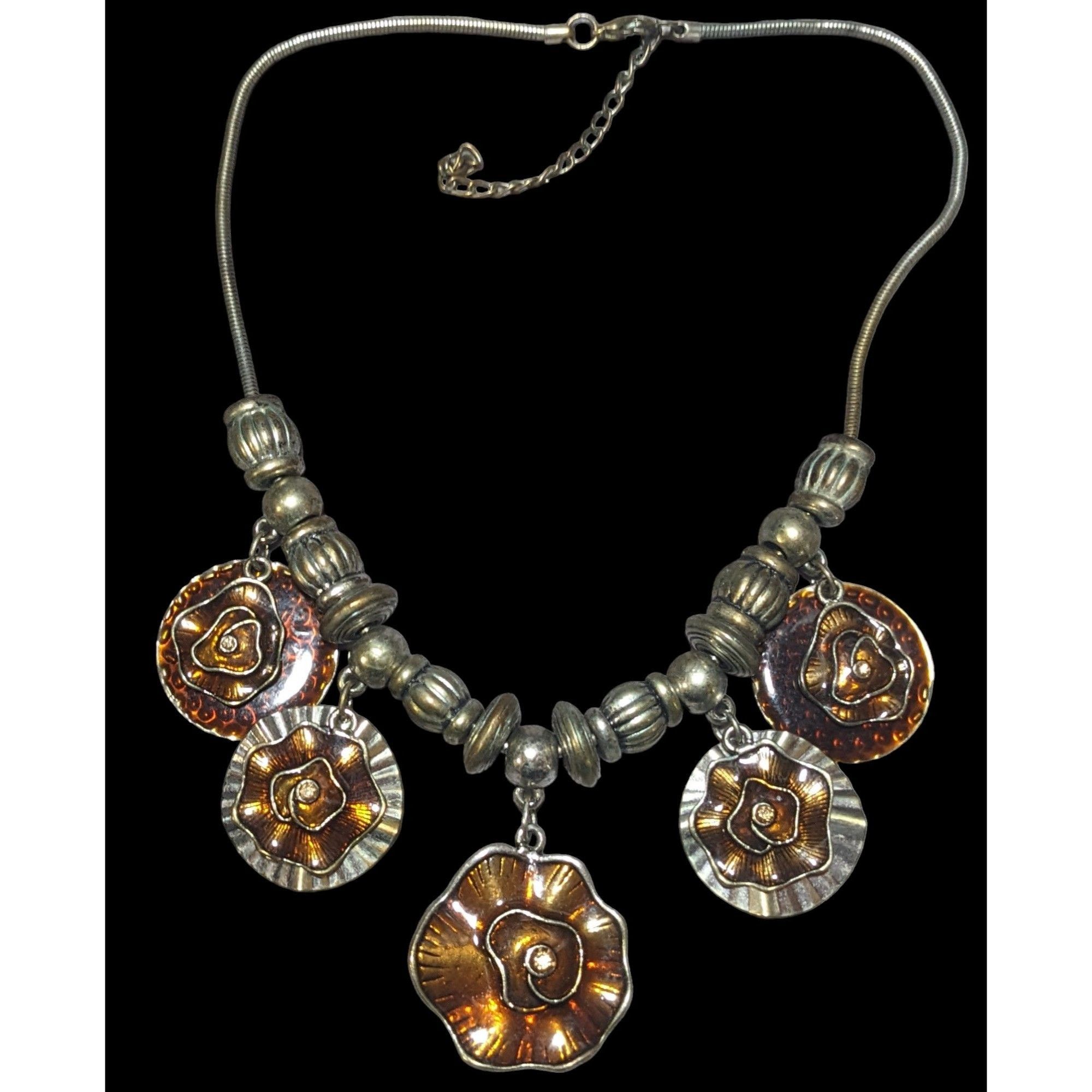 Other Abstract Floral Medallion Statement Necklace Size ONE SIZE - 1 Thumbnail