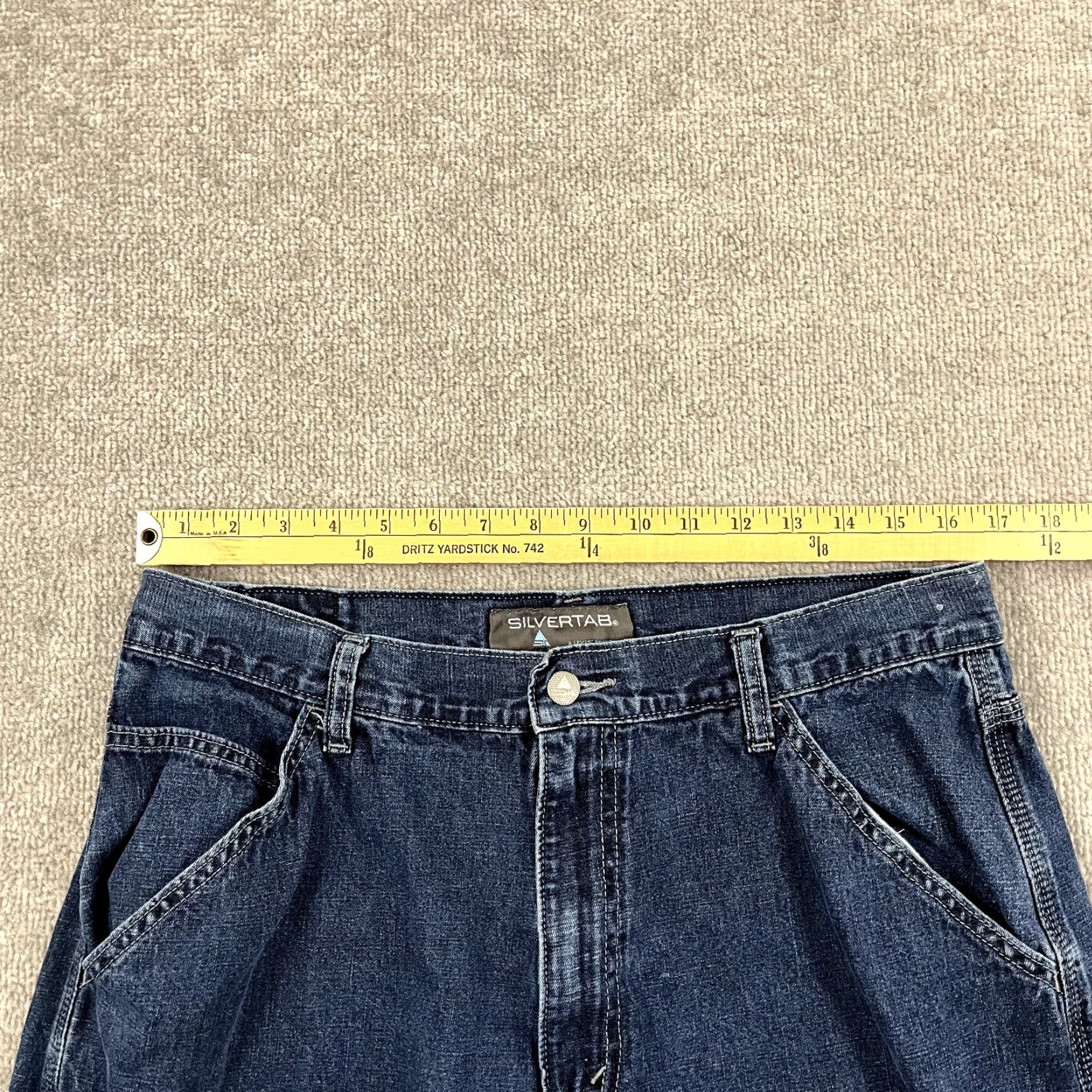 Levi's VINTAGE Levi's SilverTab Wide Leg Jeans Mens 34x32 Blue Denim Retro Y2K Size US 33 - 5 Thumbnail