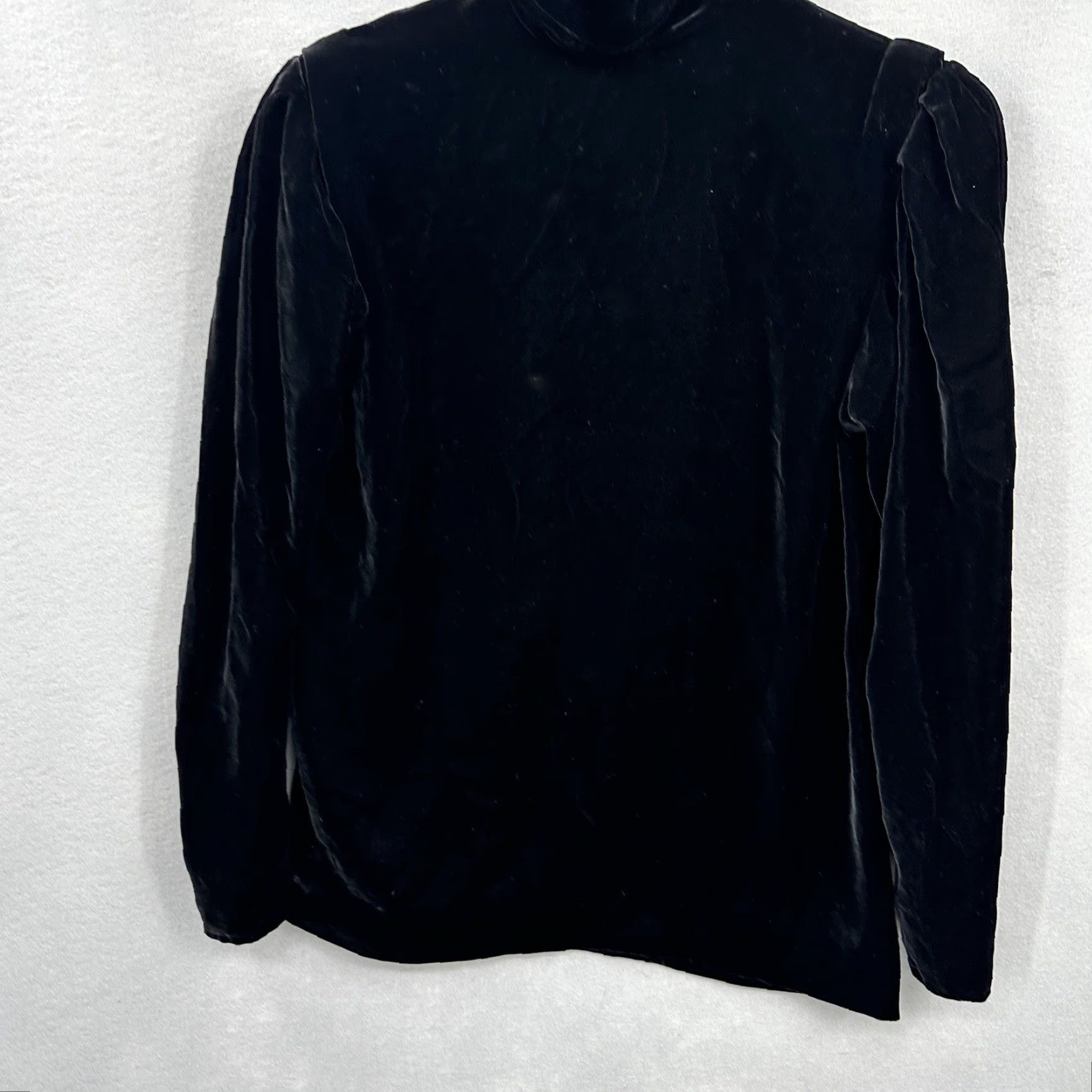 Emanuel Ungaro VINTAGE Emanuel Ungaro Velvet Blouse Womens 8 Black High Neck Sheer Sleeve Retro Tunic Size M / US 6-8 / IT 42-44 - 2 Thumbnail