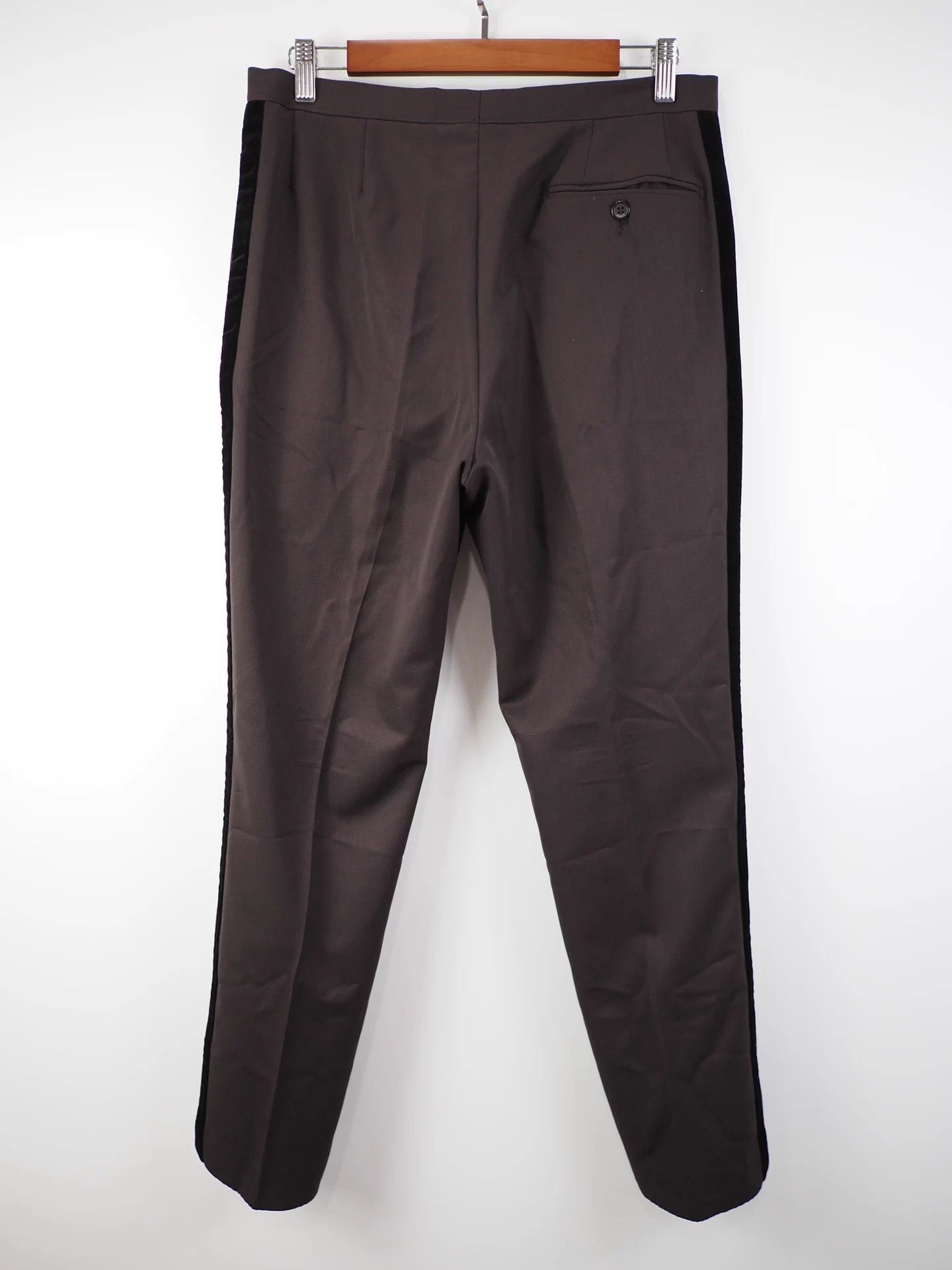 Versace 1990s #Gianny Versace Brown Wool Side Stripe Trousers Size US 35 - 2 Thumbnail