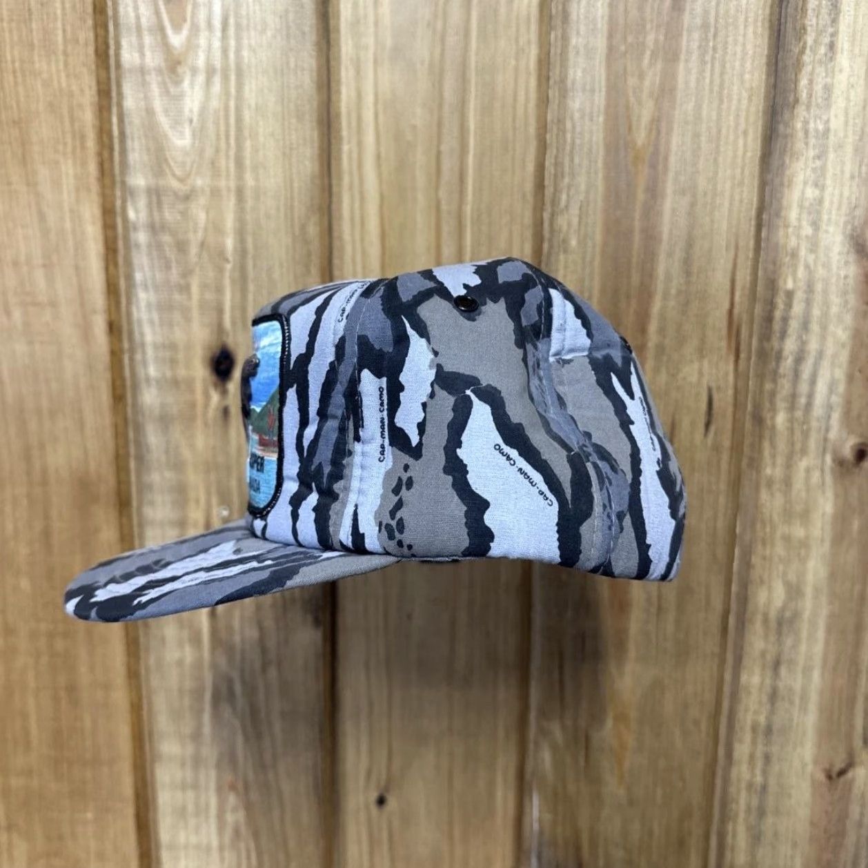 Vintage VINTAGE Jasper Canada Hat Cap Snap Back Gray Camo Elk Patch Souvenir Mens 90s Size ONE SIZE - 2 Thumbnail