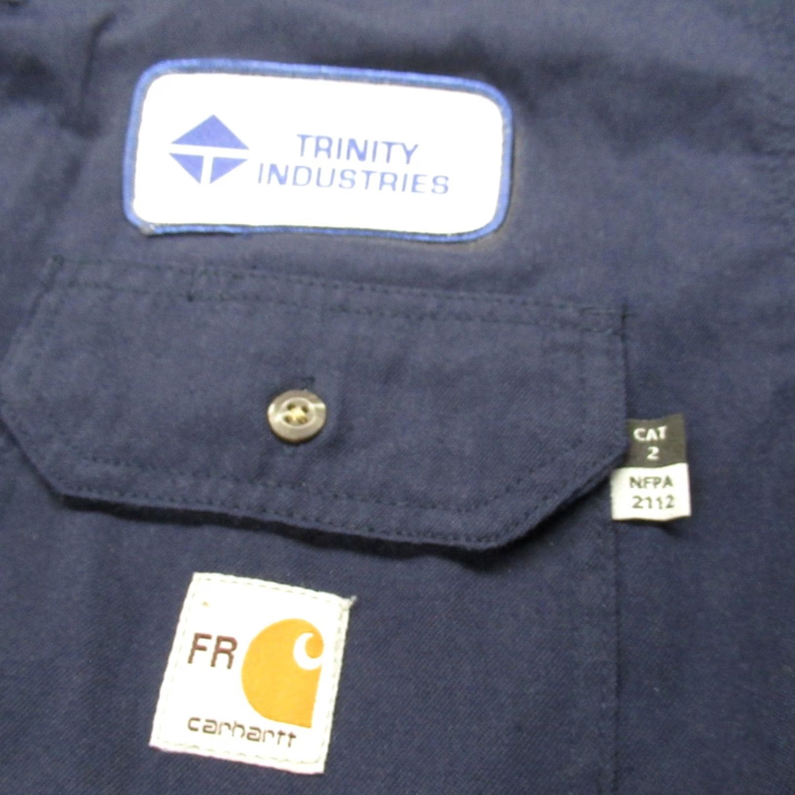 Carhartt VINTAGE Carhartt FR Work Shirt Men Large Navy Blue Antonio Fire Resistant Rugged NEW Size US L / EU 52-54 / 3 - 4 Thumbnail