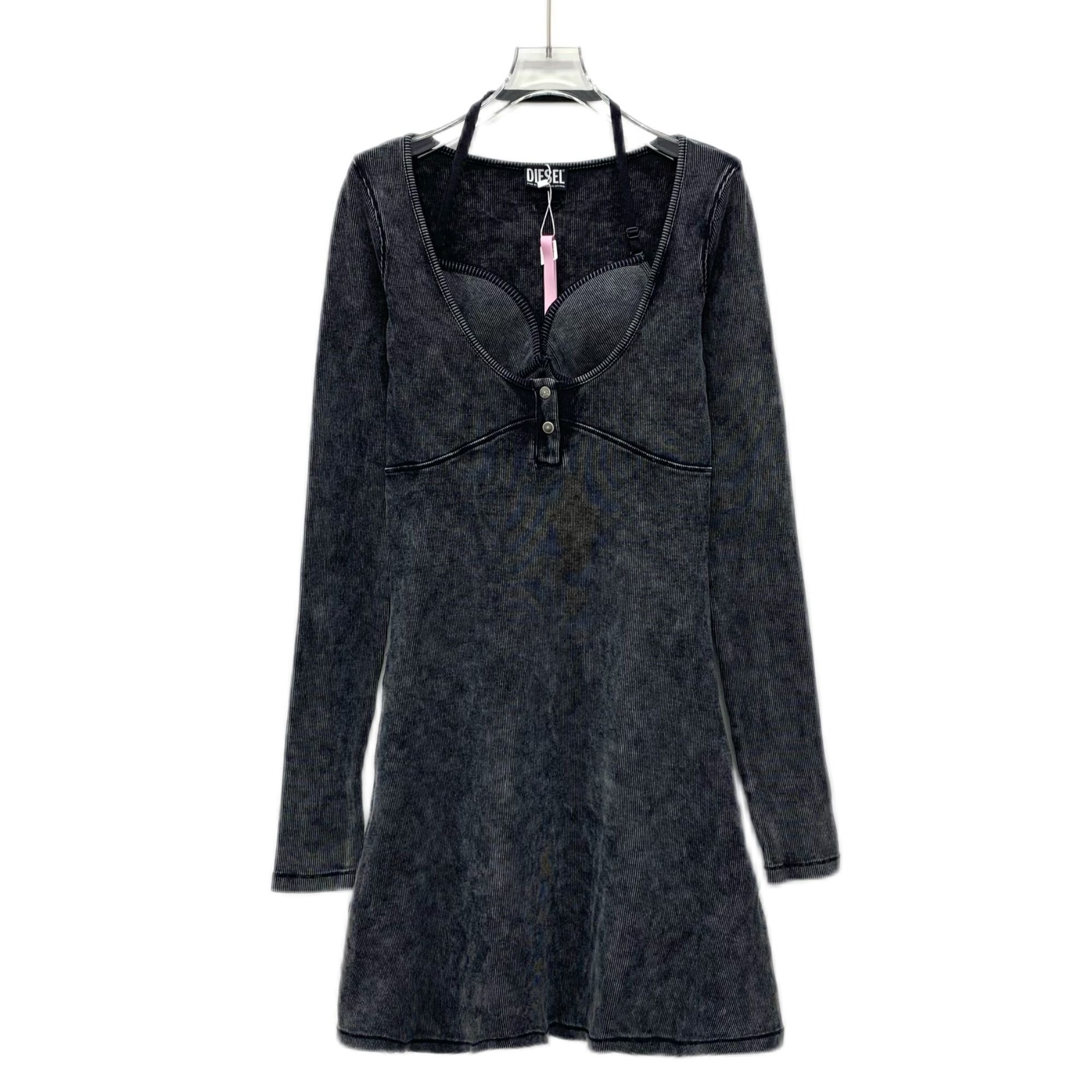 Diesel Diesel Black & Gray Washed Long-Sleeve Cotton Dress Size M Size M / US 6-8 / IT 42-44 - 1 Thumbnail
