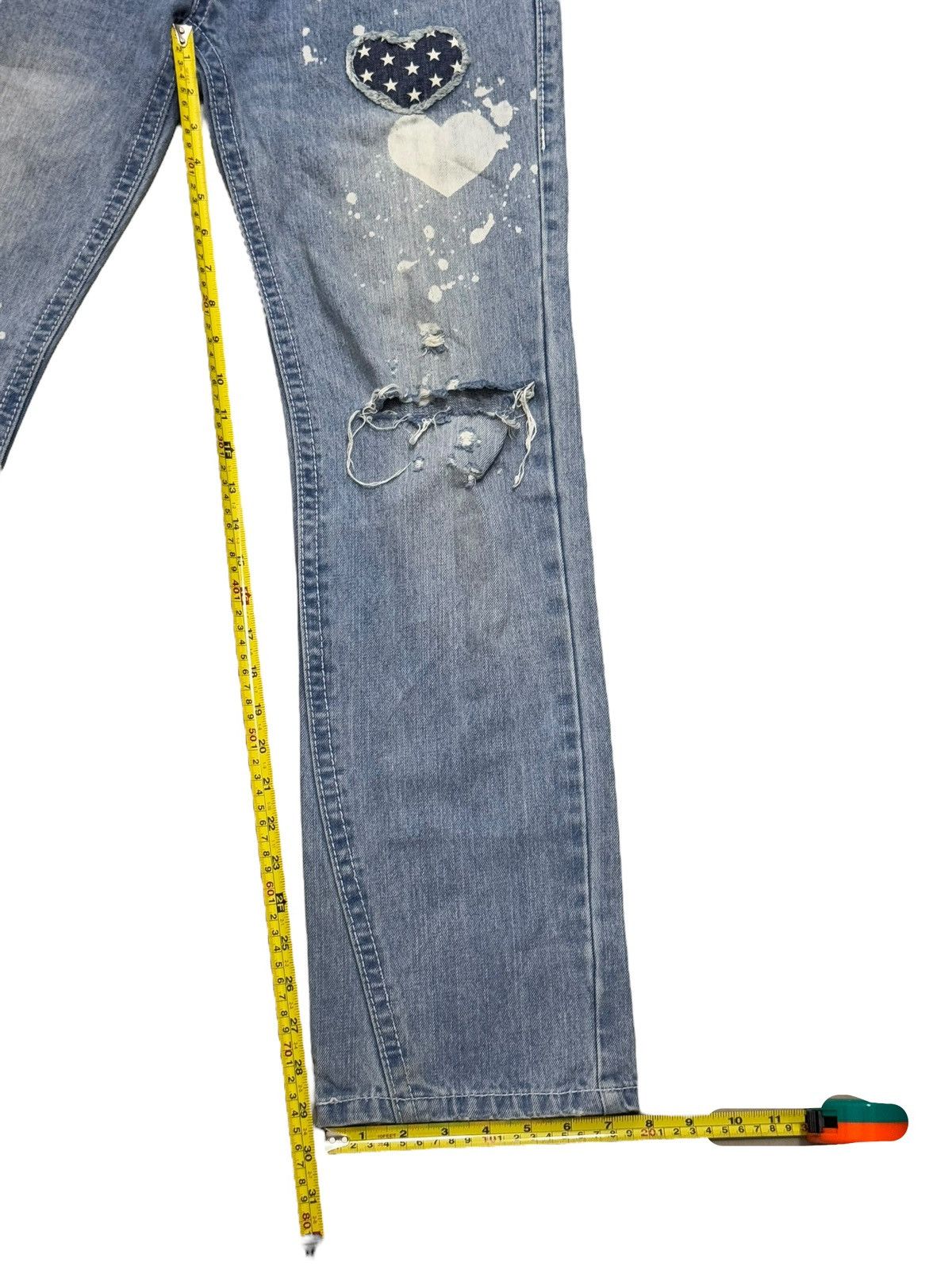 Japanese Brand HIPPIE REWORKED PATCHES KAPITAL INSPIRED DISTRESSED DENIM Size 32" / US 10 / IT 46 - 10 Thumbnail