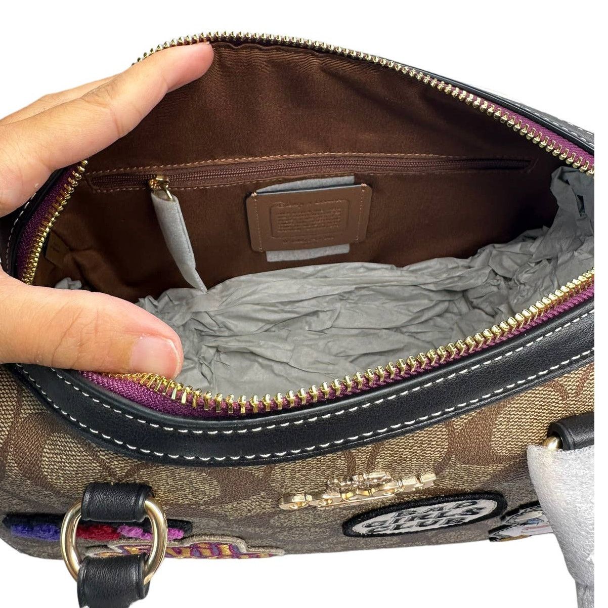Coach Coach Rowan Satchel In Signature Canvas With Disney Patches Size ONE SIZE - 7 Thumbnail