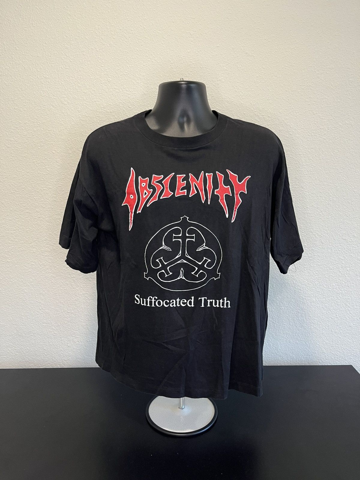 Band Tees × Vintage Obscenity suffocated truth shirt vintage 90s heavy metal Size US L / EU 52-54 / 3 - 1 Thumbnail
