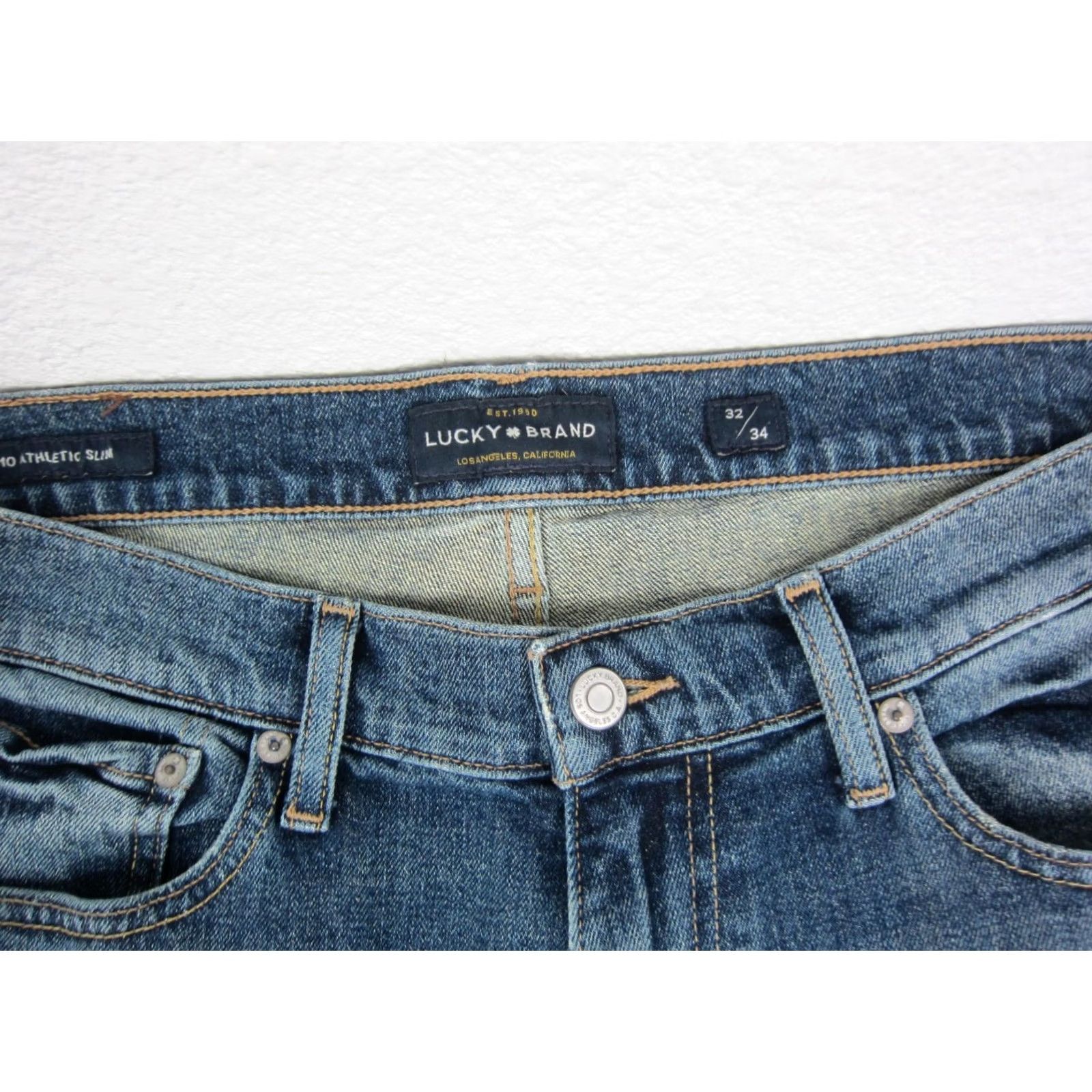 Lucky Brand Lucky Brand Jeans Mens 32x34 Blue Athletic Slim Straight Denim Medium Wash 90s USA Size US 32 / EU 48 - 3 Thumbnail