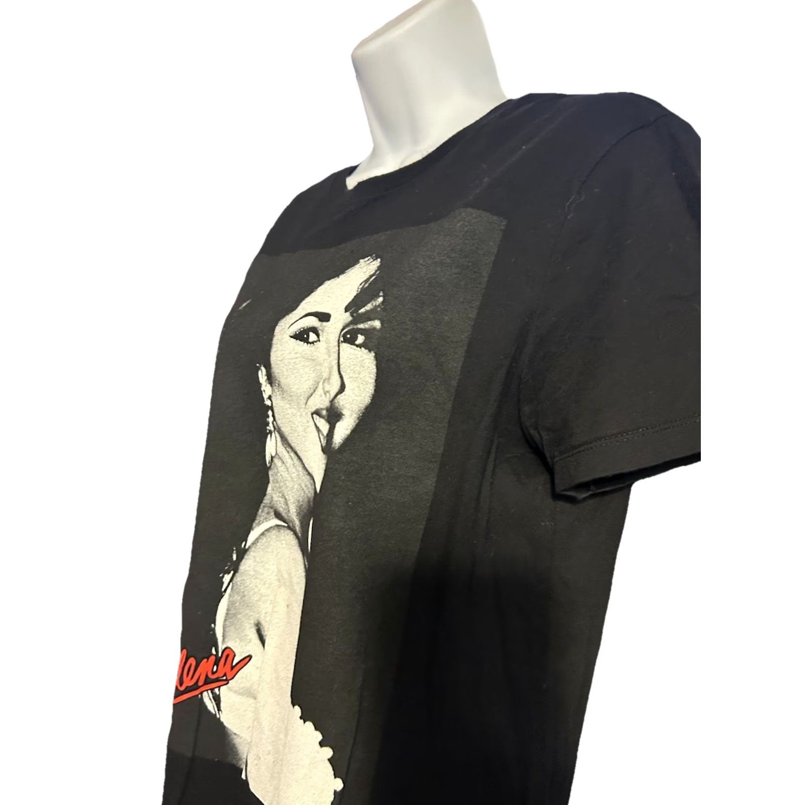 Vintage Selena Shirt Women XS Black Short Sleeve Crew Neck 100 Cotton Graphic | T-Shirt | Regular Fit | Black, White Size XS / US 0-2 / IT 36-38 - 5 Thumbnail