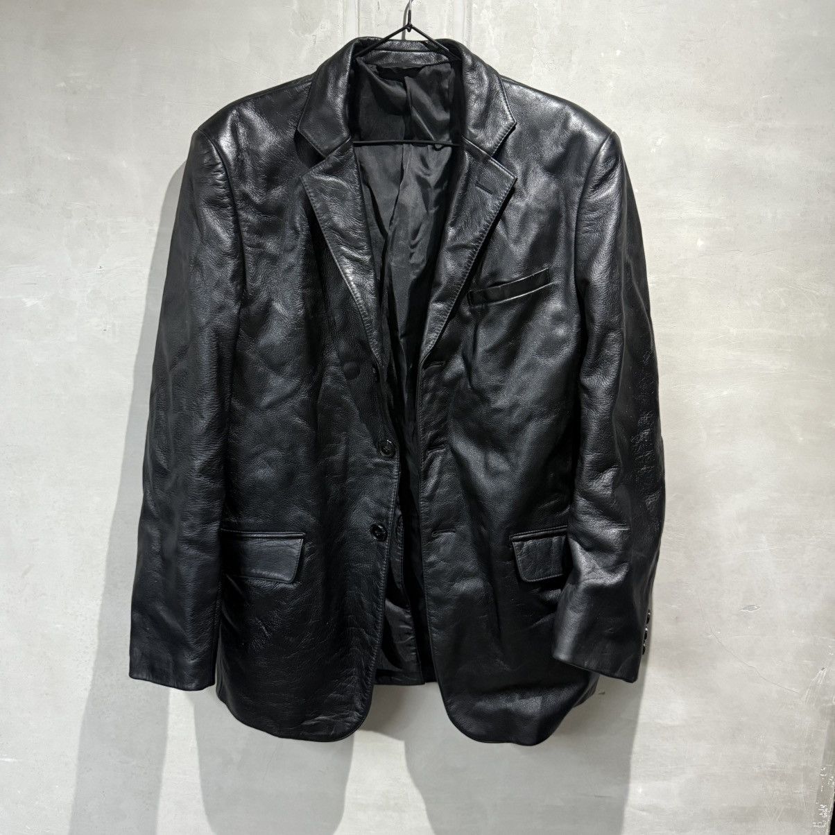Yohji Yamamoto Vintage Yohji Yamamoto Leather Jacket Size US L / EU 52-54 / 3 - 14 Thumbnail