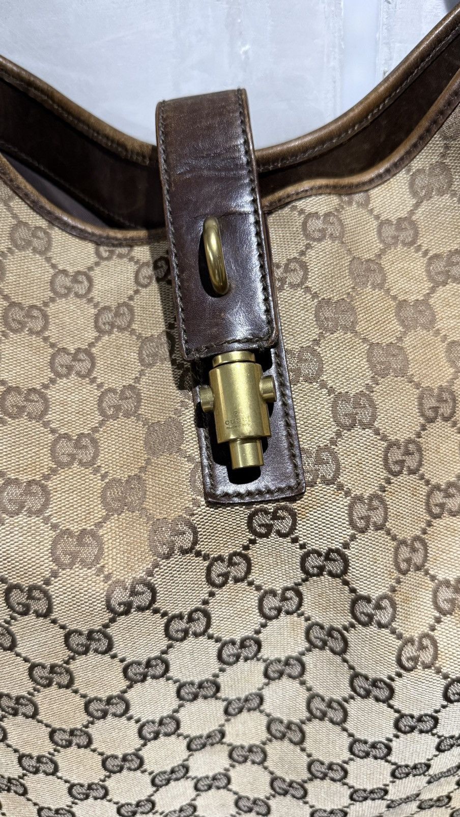 Gucci Vintage Gucci Jackie Nailhead Monogram Shoulder Bag Size ONE SIZE - 15 Thumbnail