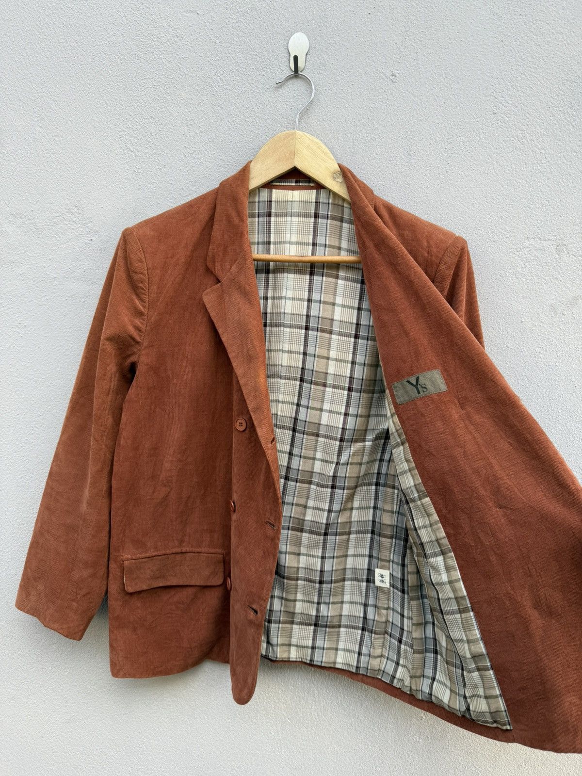 Yohji Yamamoto 💥ARCHIVED💥RARE Y’s Double Breasted Checkered Corduroy Blazer Size 38R - 3 Thumbnail