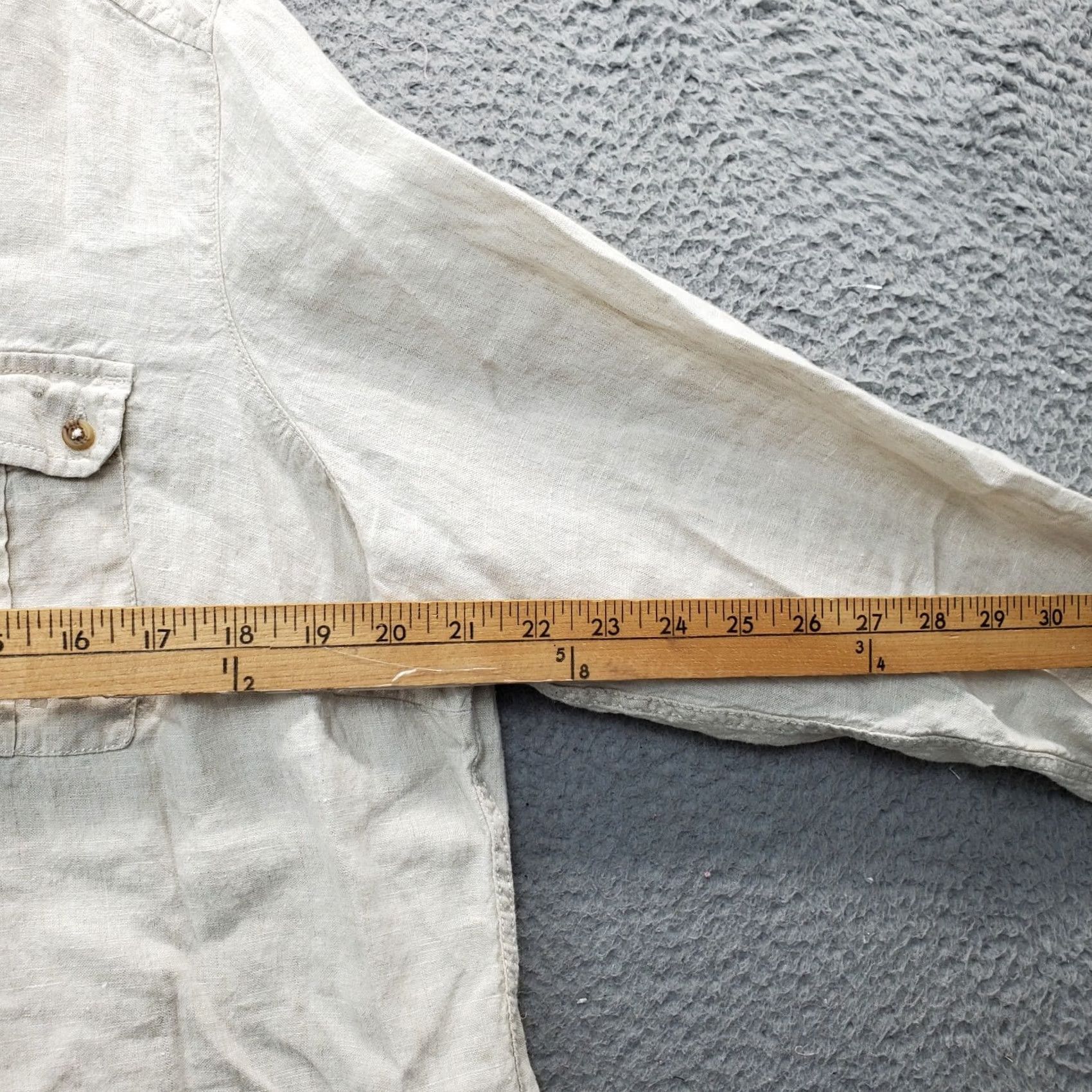 Vintage M&S Collection Blouse Womens Size UK 20 Tan Long Sleeve Pockets Button Front Shirt Size 3XL / US 20-22 - 7 Thumbnail