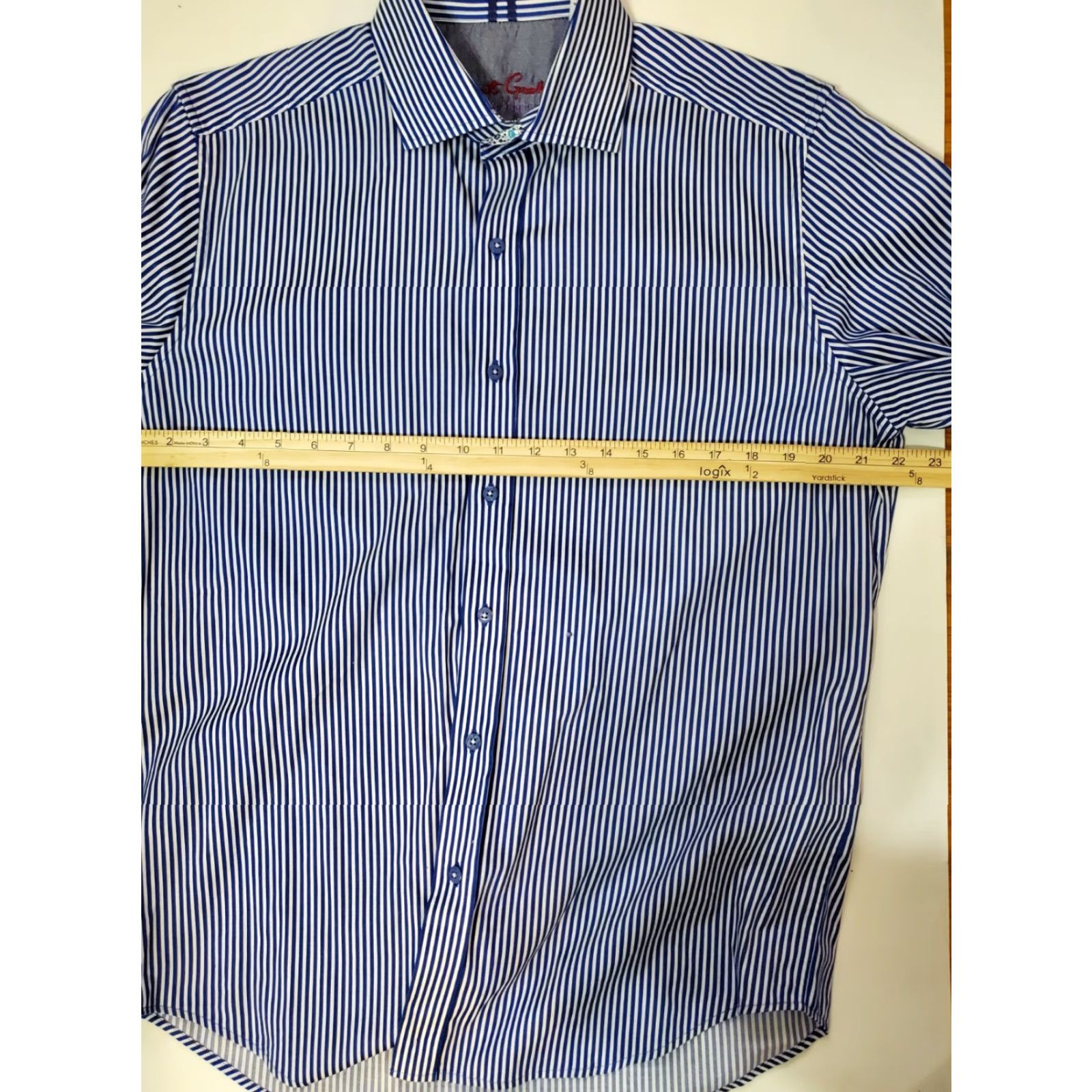 Robert Graham Robert Graham Shirt Men's L Tailored Fit Modern Americana Blue White Striped Button-Up Casual All Seasons Size US L / EU 52-54 / 3 - 5 Thumbnail
