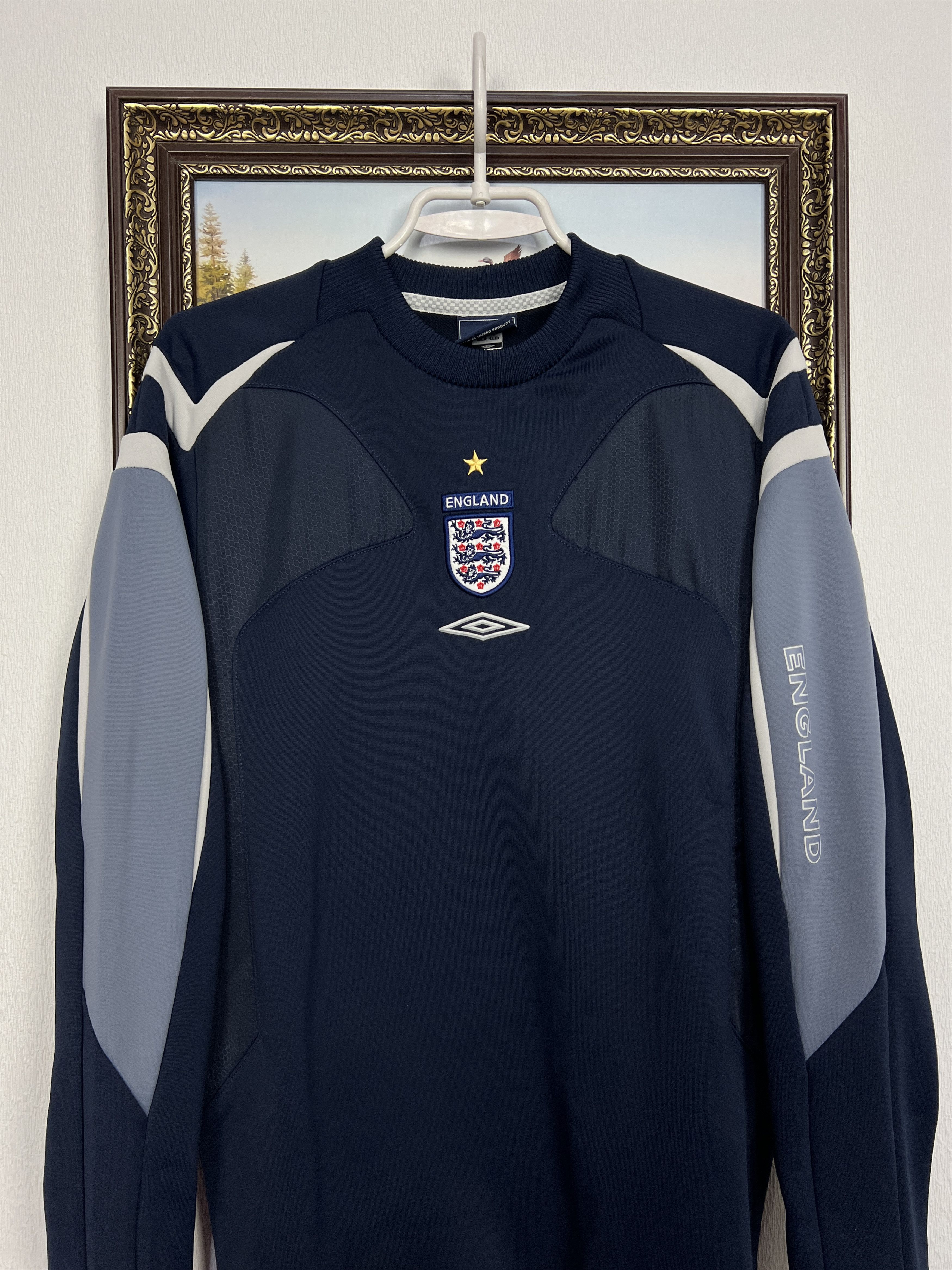 Umbro Vintage 2000's England Train Sweatshirt Soccer Track Top Size US S / EU 44-46 / 1 - 2 Thumbnail