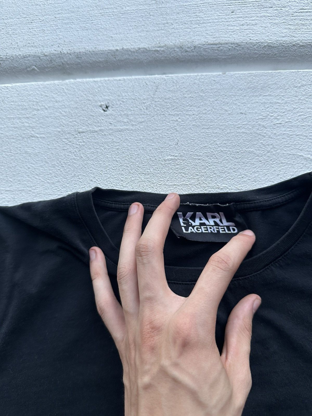 Karl Lagerfeld 🚨 KARL LAGERFIELD avant garde y2k goth tee KARLTEAM Size S / US 4 / IT 40 - 11 Thumbnail