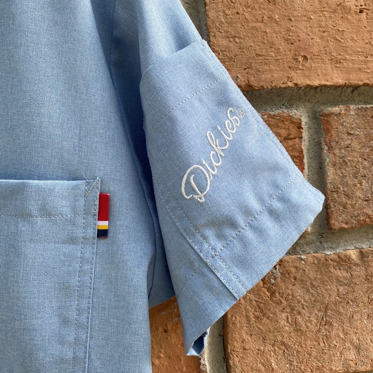 Dickies FOLK Dickles Light Blue V-Neck Scrub Top – Dickies Workwear Size S / US 4 / IT 40 - 15 Thumbnail