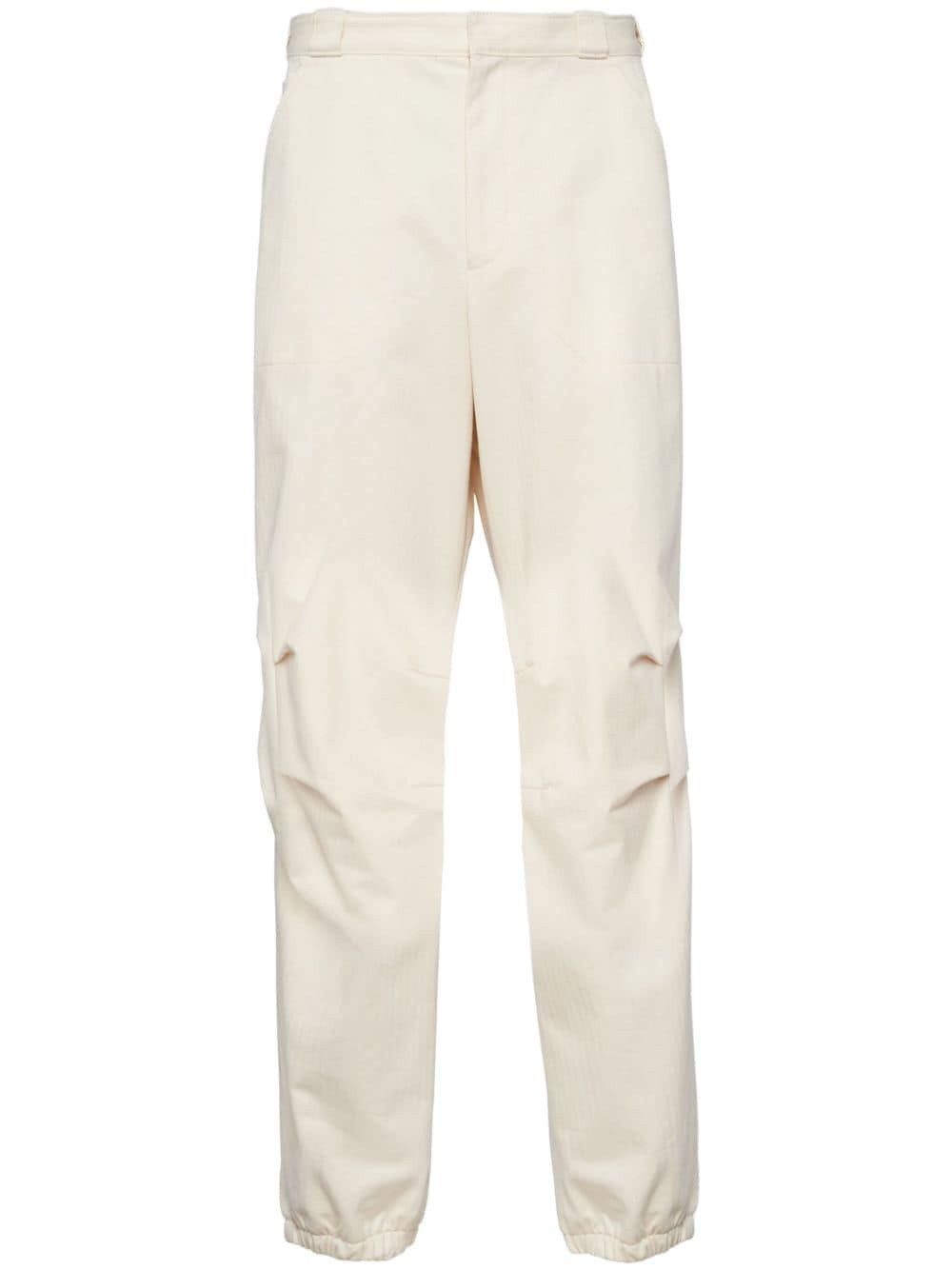 Prada o1bcso1str1025 Tapered Trousers in Ivory Size US 32 / EU 48 - 1 Thumbnail