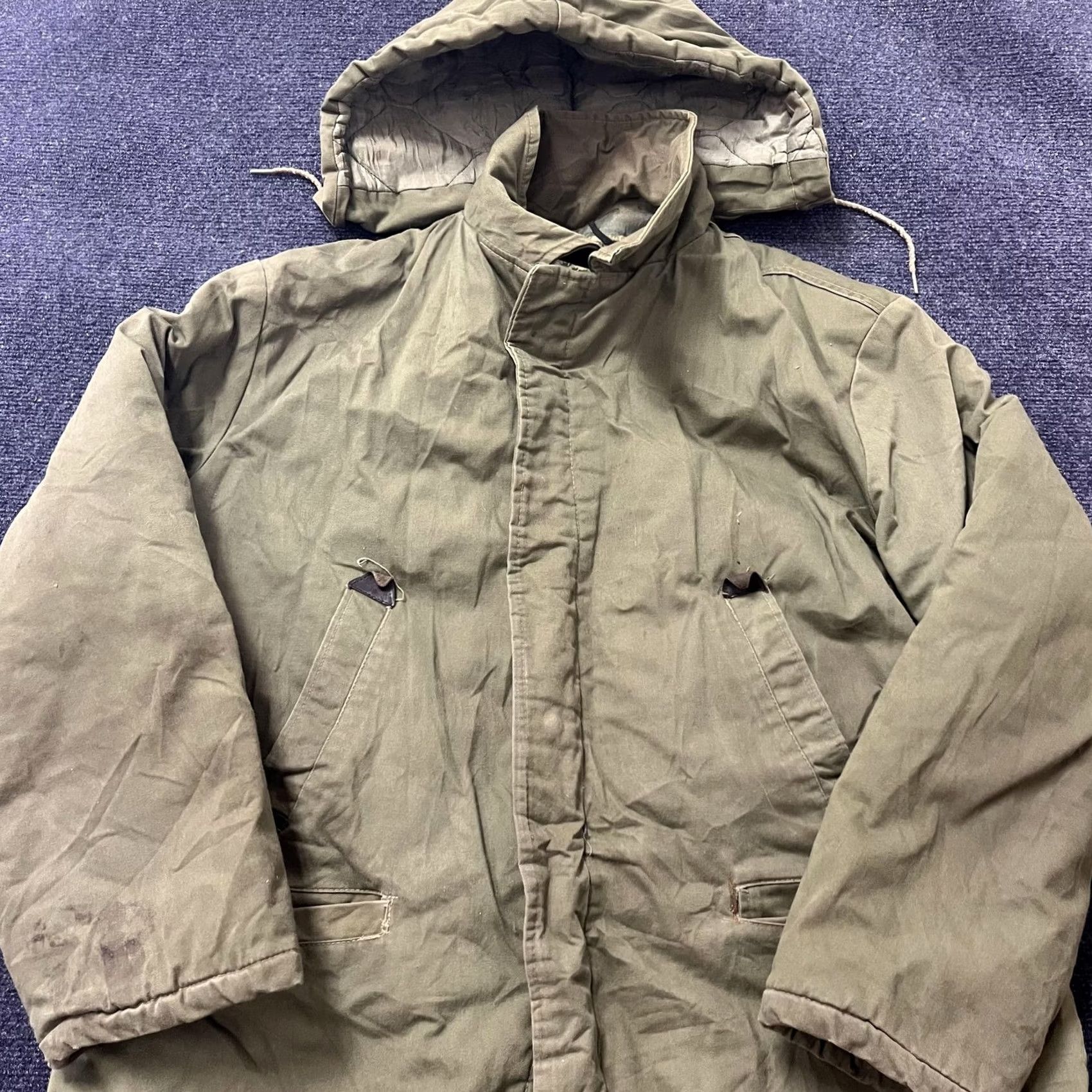 Vintage VINTAGE Timber King Coat Mens Large Green Canvas Parka Hooded Wool Insulated Size US L / EU 52-54 / 3 - 2 Thumbnail