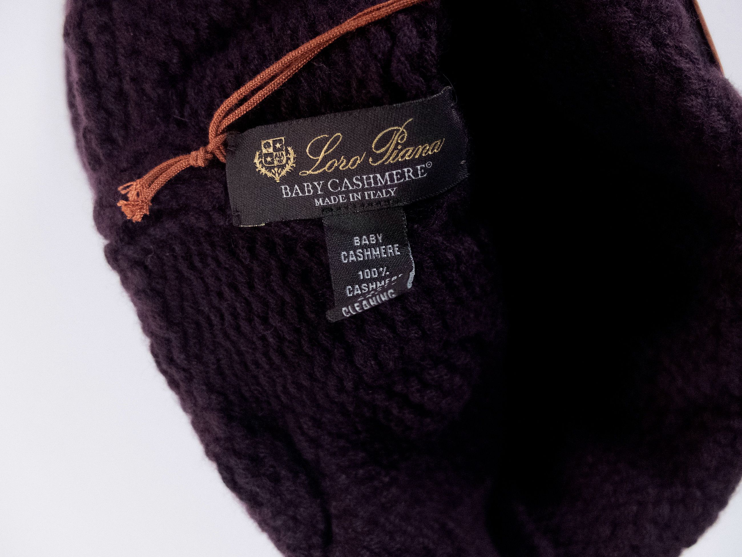 Loro Piana LORO PIANA Courchevel purple baby cashmere beanie hat q Size ONE SIZE - 2 Thumbnail