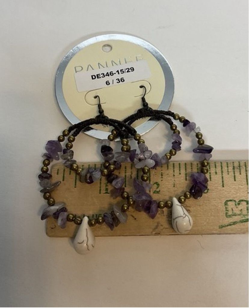 Other NWT Pannee Color Beaded Hoop Earrings Tone Dangle Drop 2.5" Size ONE SIZE - 5 Thumbnail