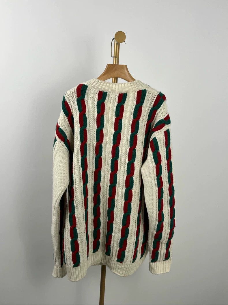 Gucci Gucci Striped V-neck long-sleeved knitted cardigan 2504-Nex Size US M / EU 48-50 / 2 - 2 Thumbnail