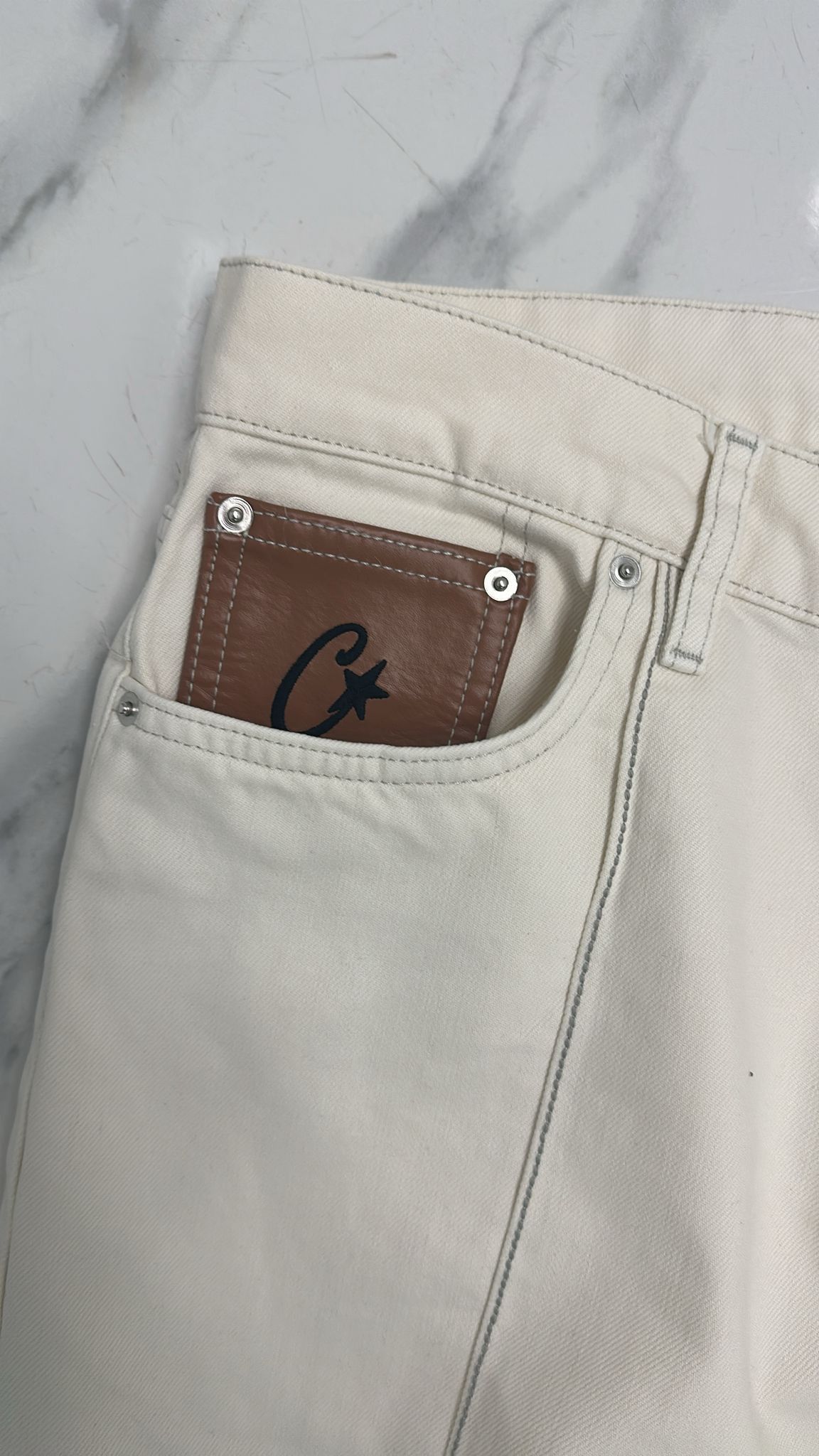 Corteiz × Vintage Corteiz C-Star Natural Denim Jean XXLarge Size US 38 / EU 54 - 4 Thumbnail