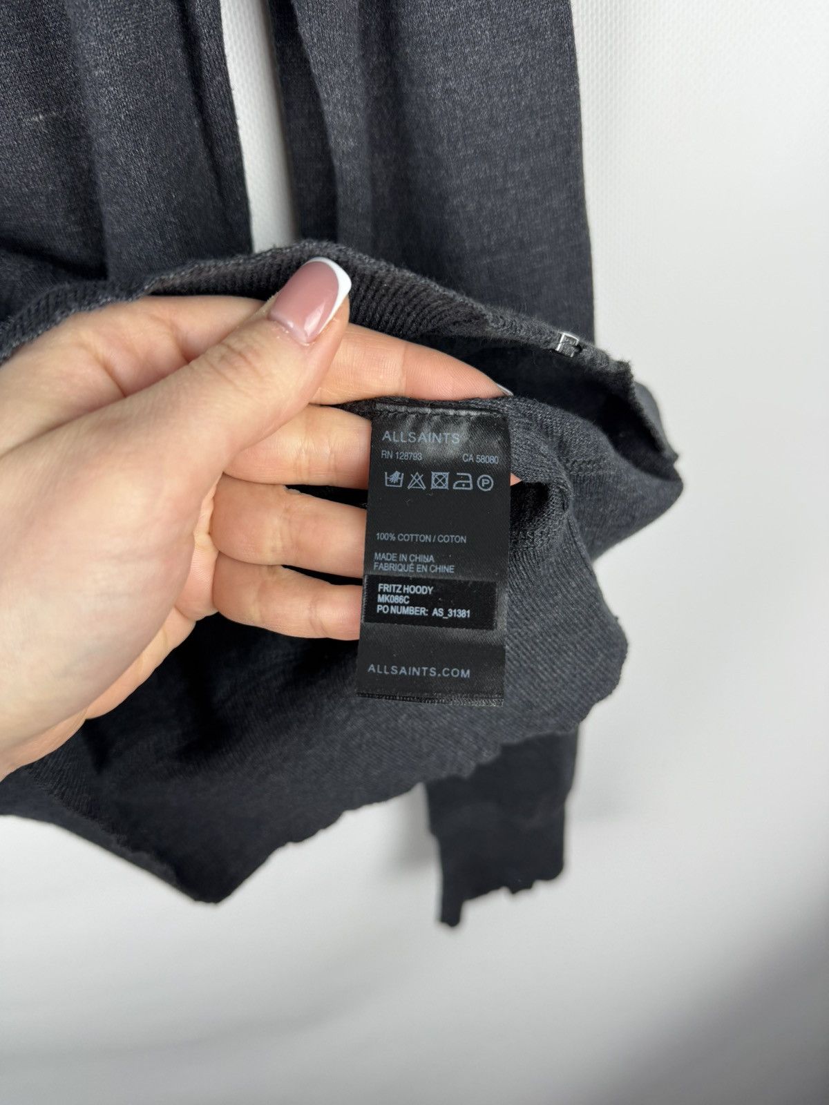 Allsaints × Japanese Brand Allsaints Fritz Hoody Men’s Full Zip Hoodie Size S Size US S / EU 44-46 / 1 - 12 Thumbnail
