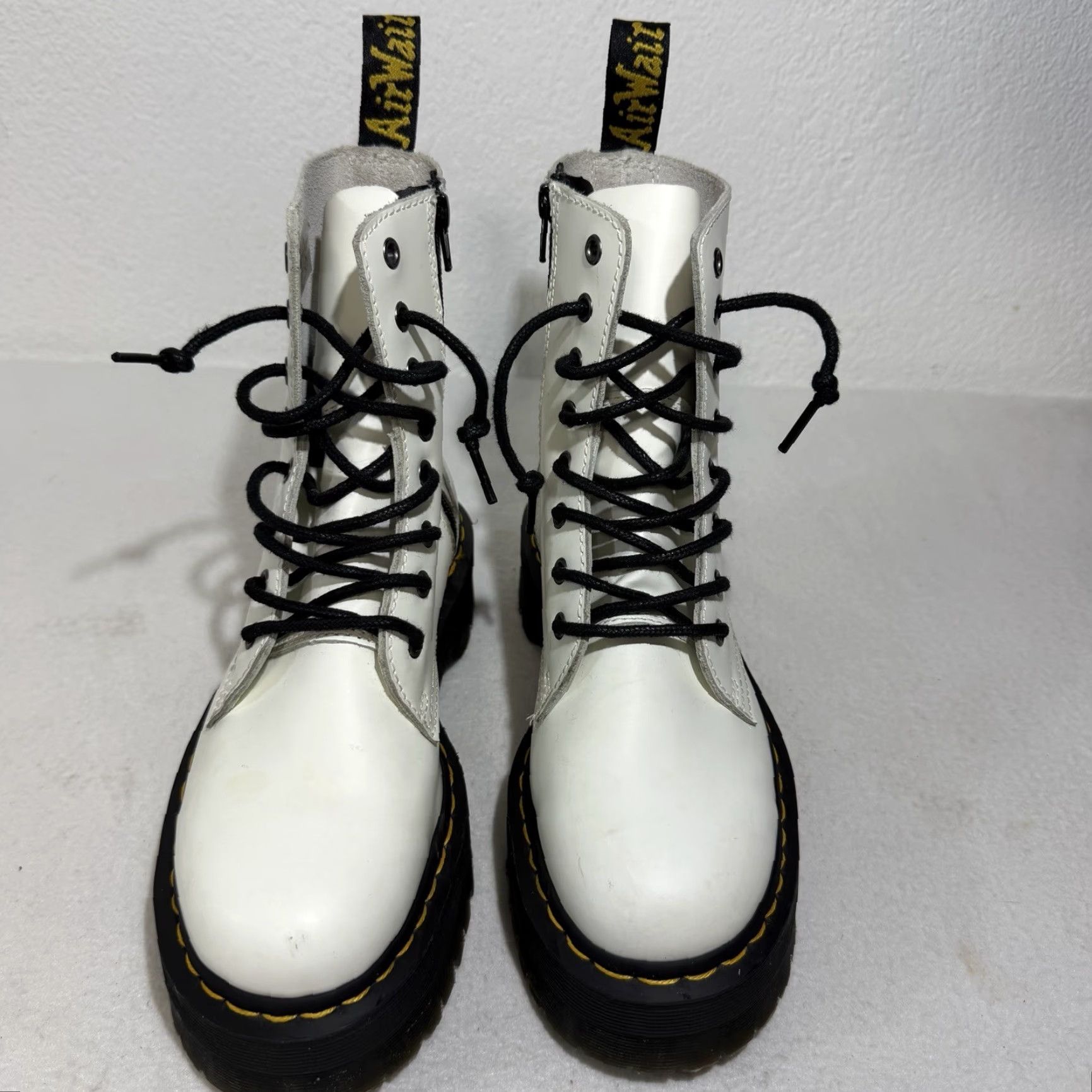 Dr. Martens Dr. Martens Jadon White Platform 8 Eye Boots US 8 M / UK 6 / EU 41 Womens Stain Size US 6 / IT 36 - 3 Thumbnail