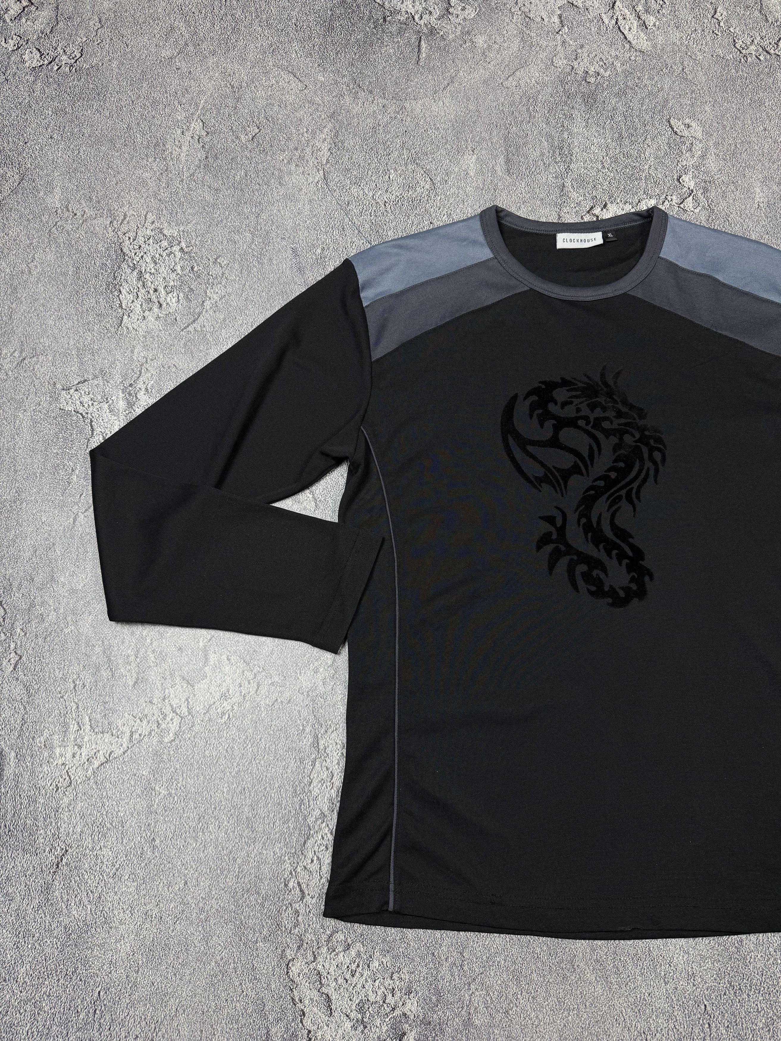 If Six Was Nine Y2K Gothic Dragon Trible 2000s Longsleeve Size US M / EU 48-50 / 2 - 5 Thumbnail