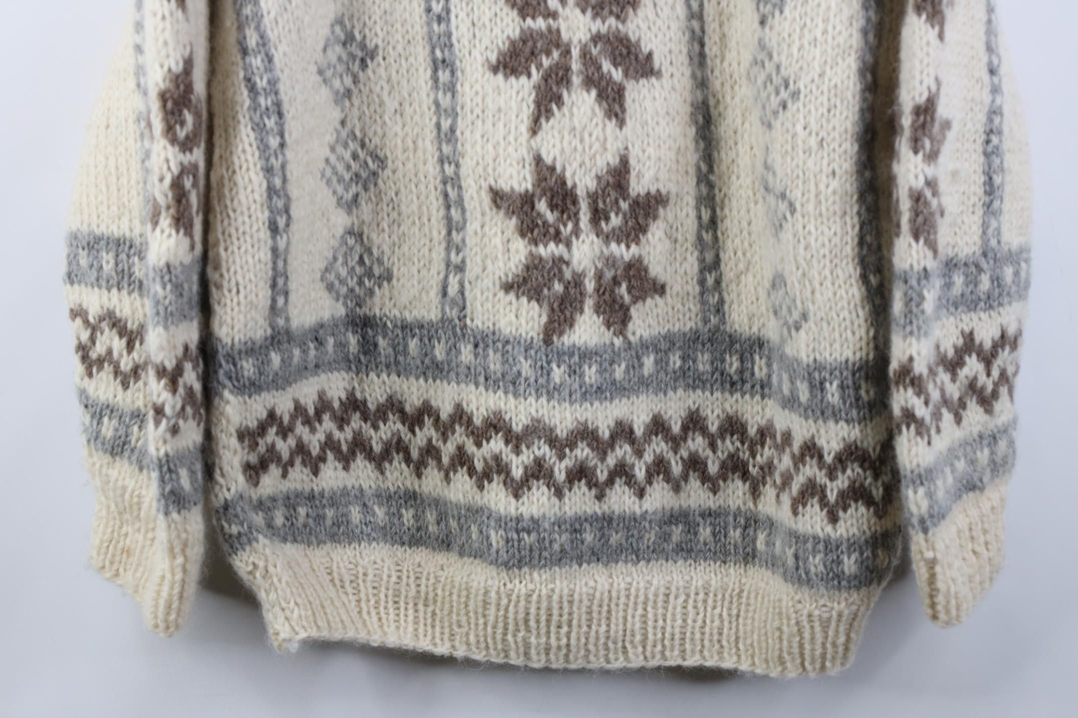 Vintage Vintage 50s Streetwear Wool Snowflake Geometric Knit Sweater Size US M / EU 48-50 / 2 - 3 Thumbnail