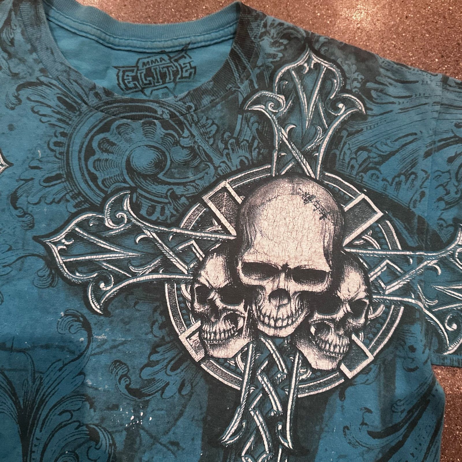 Tapout Mma elite tapout graphic tee shirt skull crosses design Size US M / EU 48-50 / 2 - 3 Thumbnail