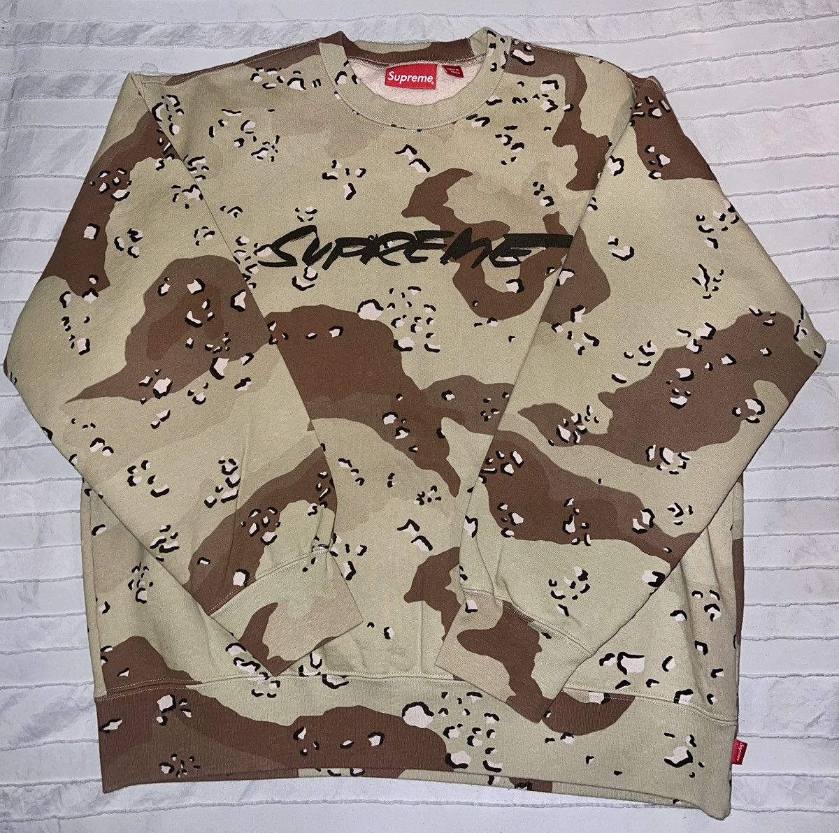 image of Futura Logo Crewneck Sweatshirt in Brown, Men's (Size Large)