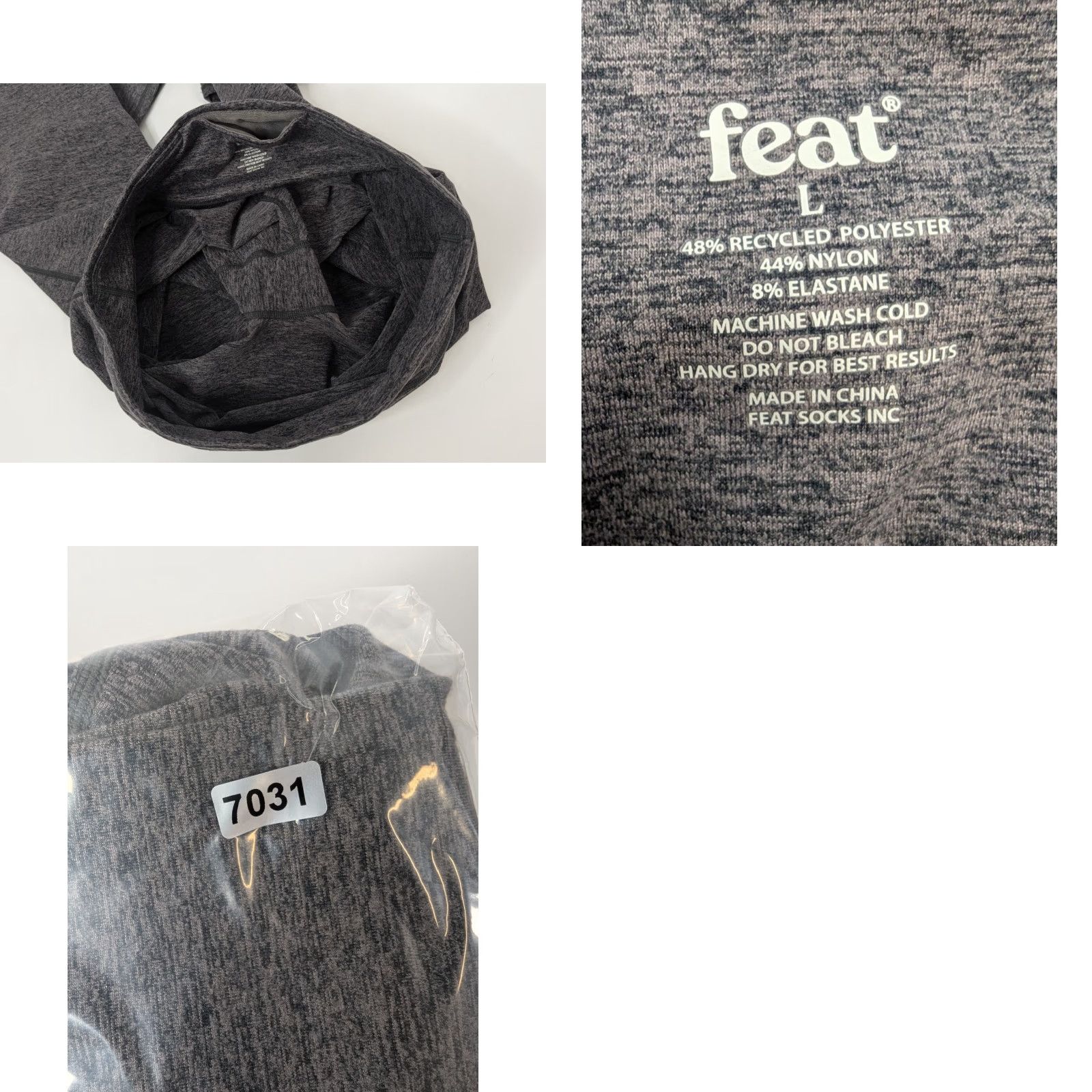 Vintage Feat Leggings Women's Gray Solace Mid Rise Ankle Seamless Yoga Gym & Training Charcoal XS-XL Size 36" / US 14 / IT 50 - 8 Thumbnail