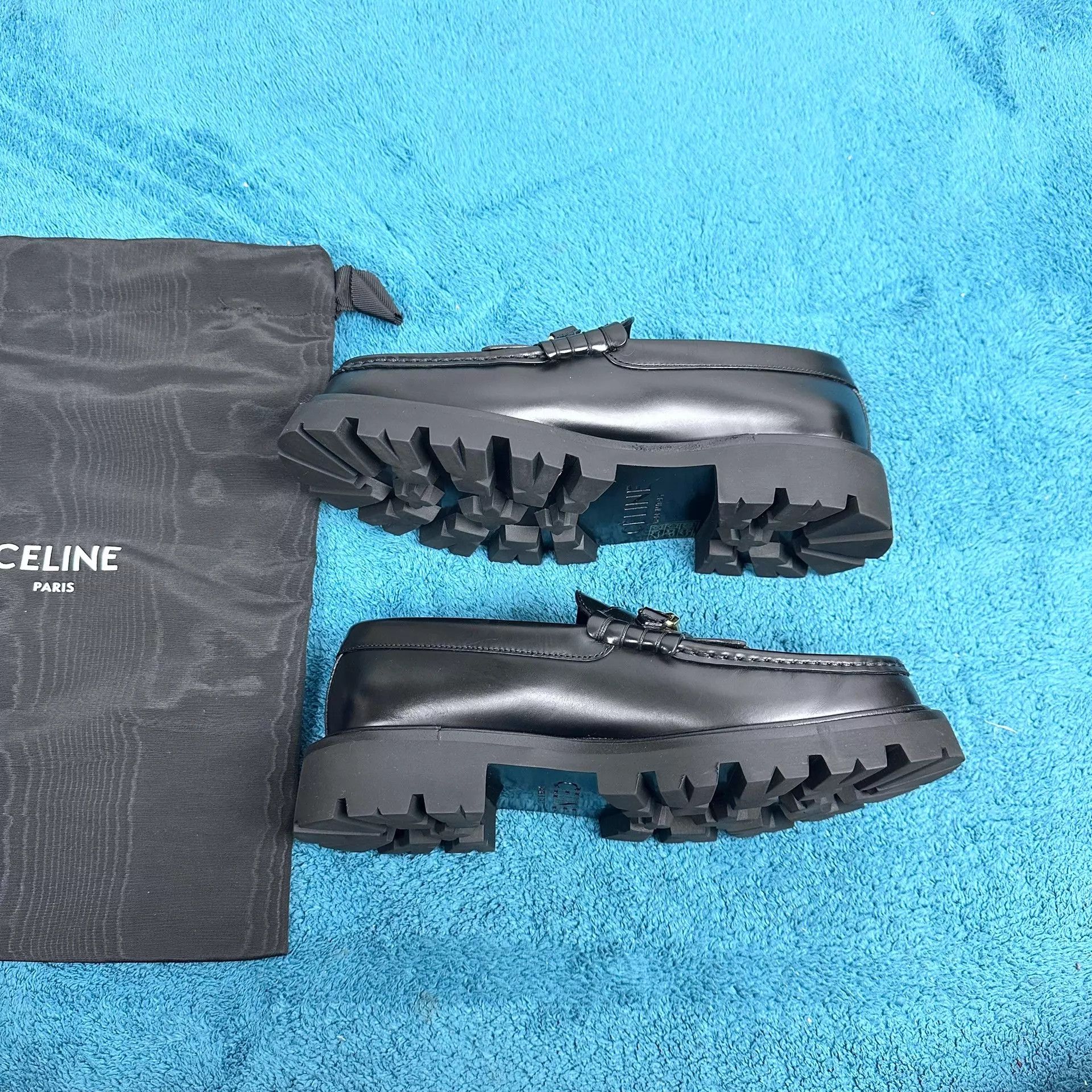 Celine CELINE Chain Tassel Split Leather Loafer Black 36 Size US 5.5 / IT 35.5 - 3 Thumbnail