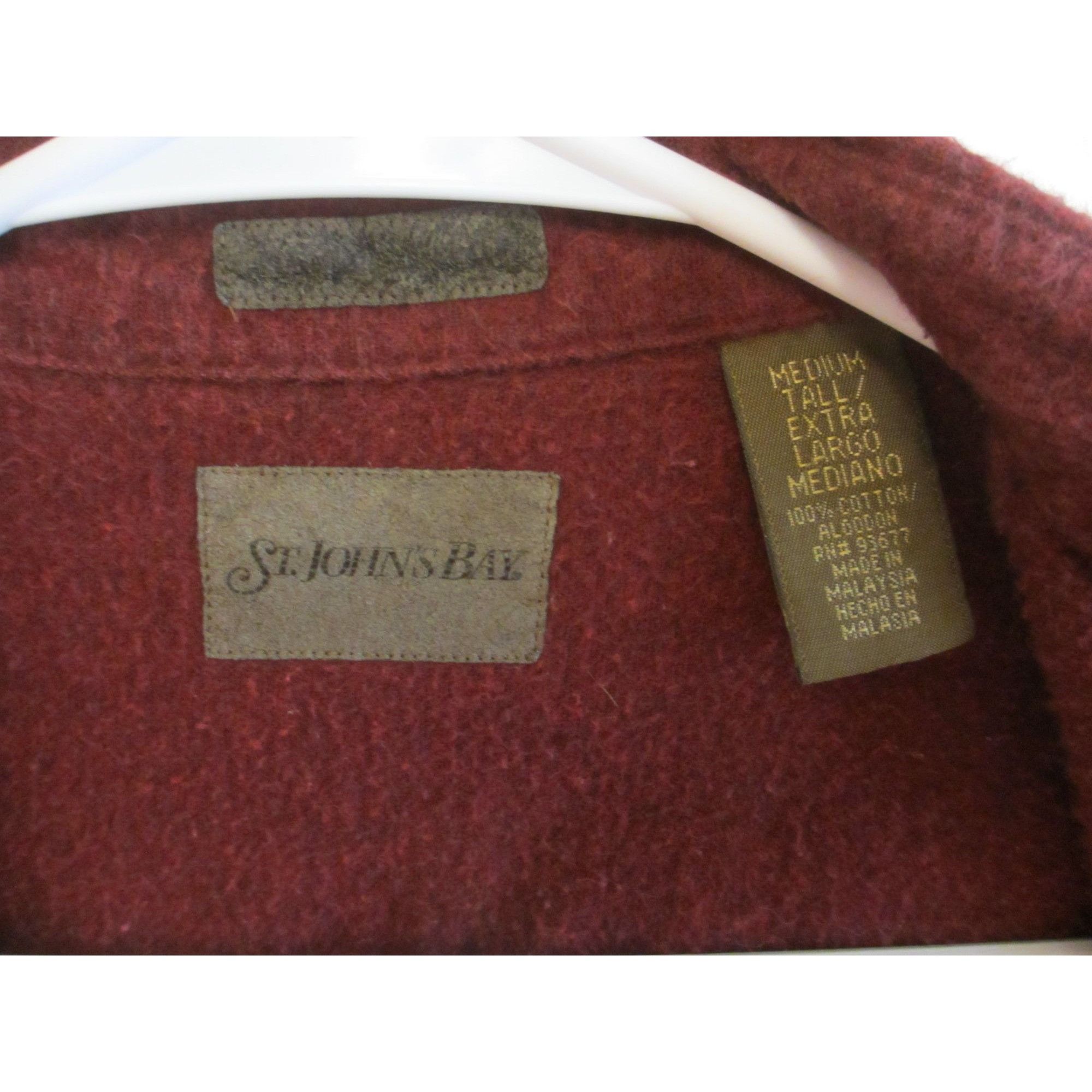 St. Johns Bay St. Johns Bay Burgundy Button-Up Flannel Shirt Medium Tall 1 Size US M / EU 48-50 / 2 - 3 Thumbnail
