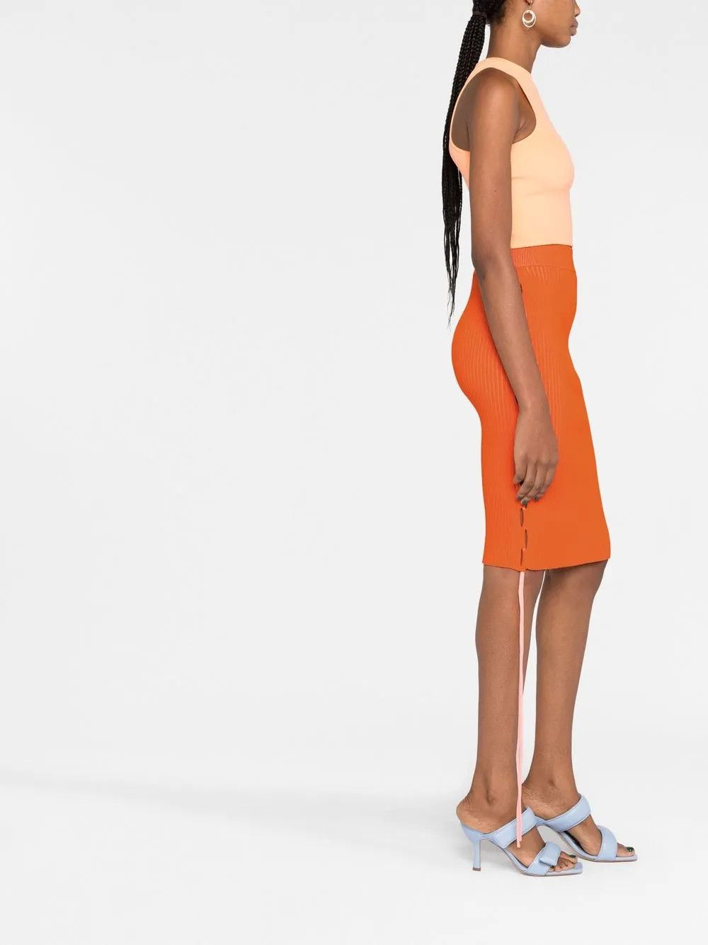 Off-White o1y1225 Midi Skirt in Orange Size 32" / US 10 / IT 46 - 4 Thumbnail