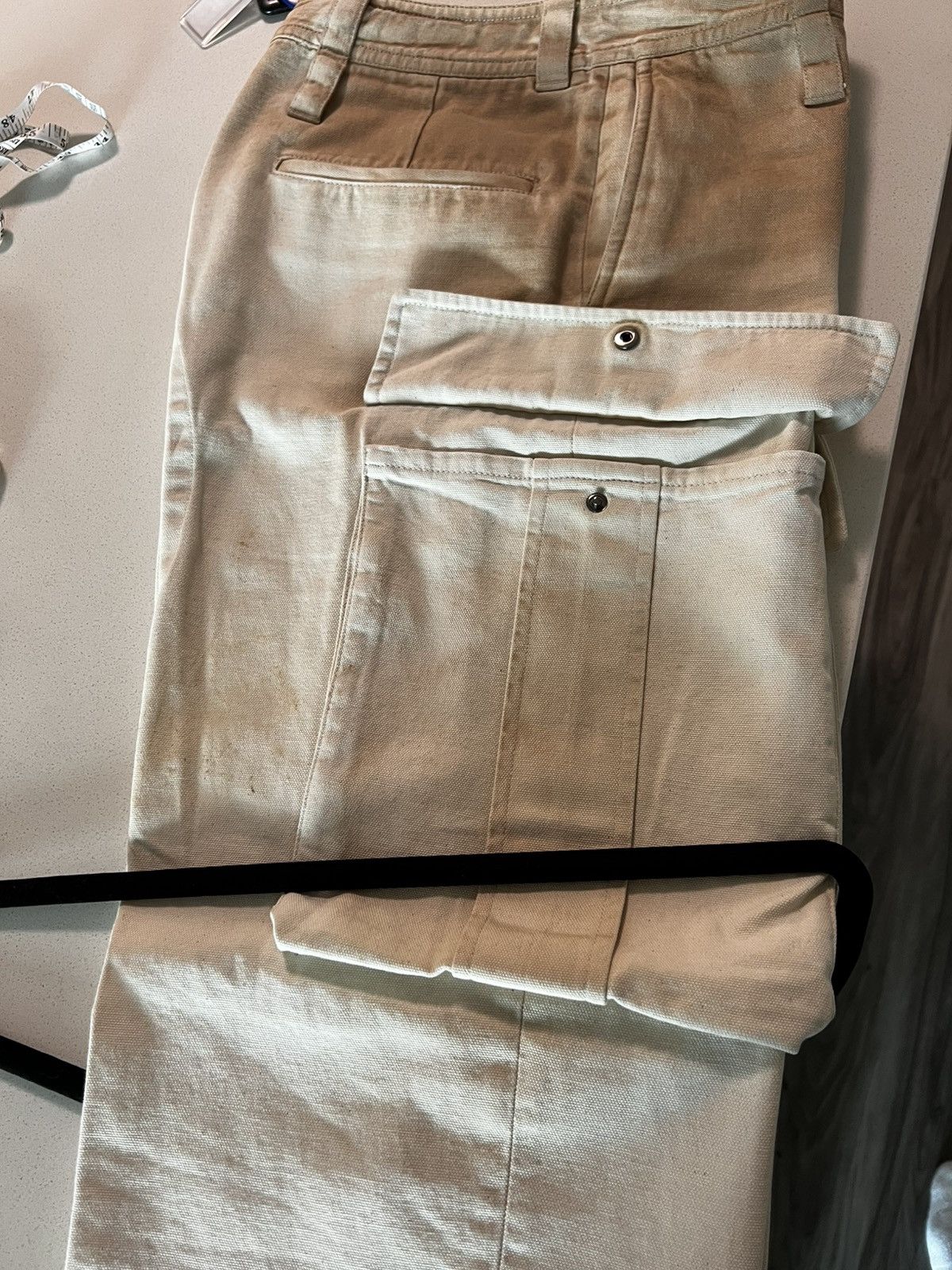 Acne Studios Acne Studios: Beige High-Waisted Cargo Pant Size US 32 / EU 48 - 12 Thumbnail
