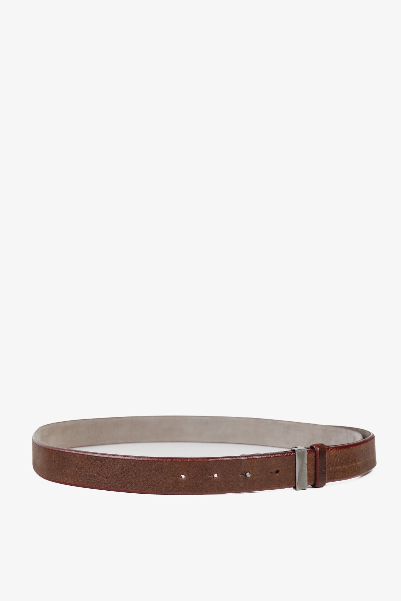 Brunello Cucinelli Brunello Cucinelli Brown Leather Piped Belt Size ONE SIZE - 1 Thumbnail