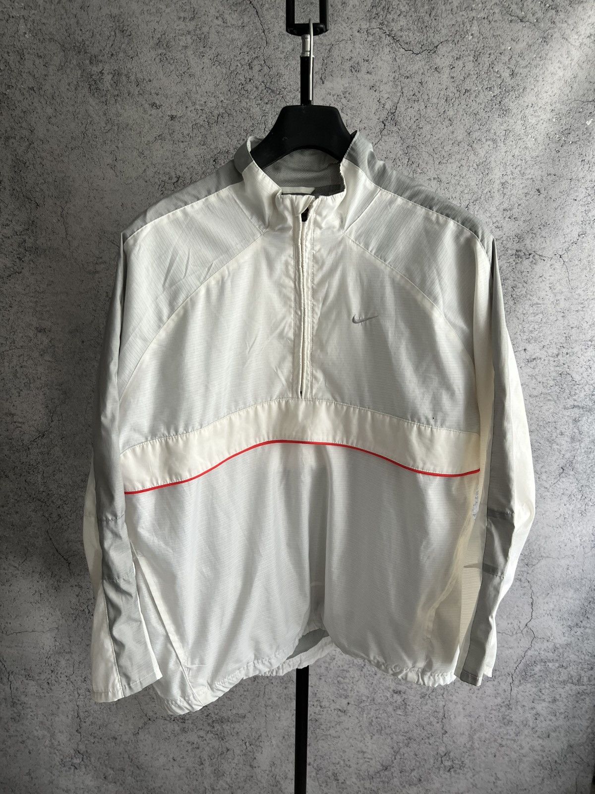 Nike Vintage Nike 2000s Nylon Light Jacket 1/2 Zip White Y2K Size US L / EU 52-54 / 3 - 1 Thumbnail