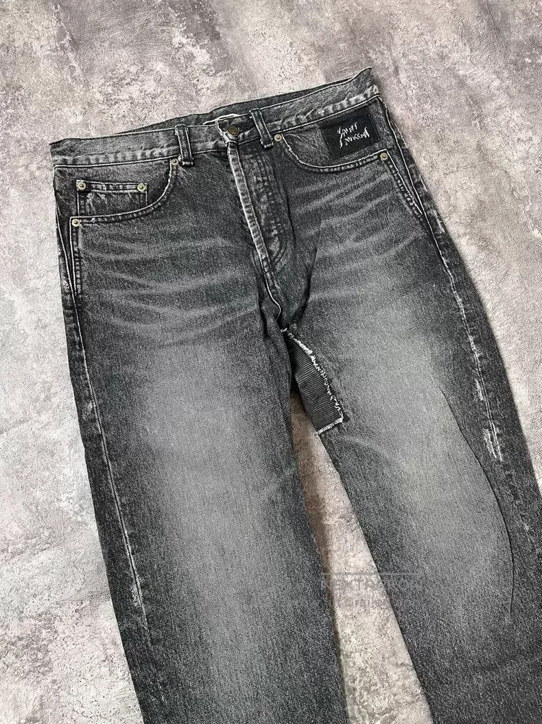 Saint Laurent Paris Saint Laurent Paris Patchwork Logo Denim Pants Size US 32 / EU 48 - 2 Thumbnail