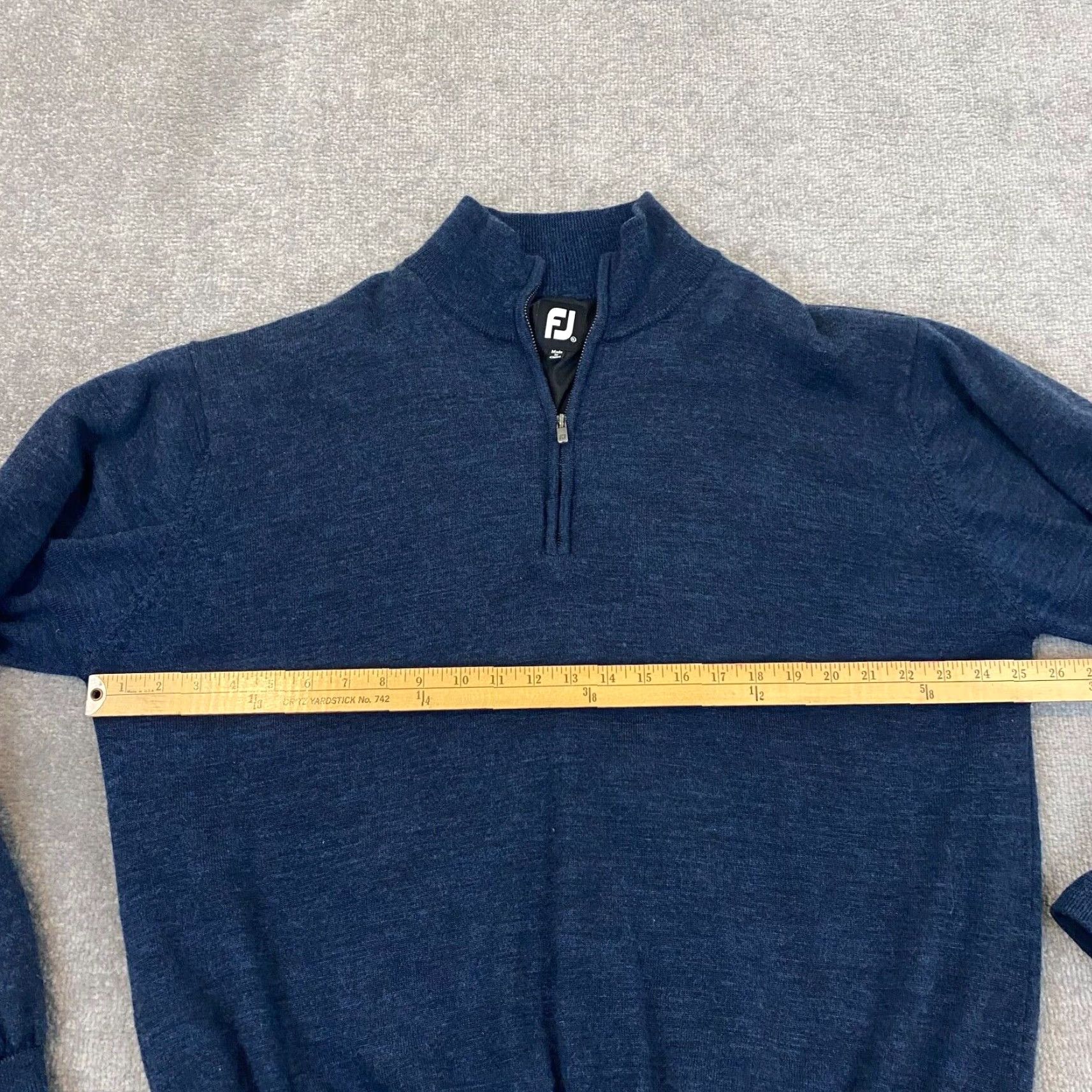 Footjoy FootJoy Sweater Mens XL Blue 100% Wool 1/4 Zip Lined Golf Pullover L/S Size US XL / EU 56 / 4 - 7 Thumbnail