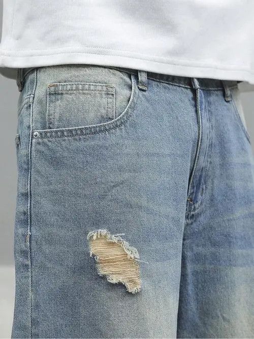 Jean Distressed Baggy Denim Jeans Ripped Size US 32 / EU 48 - 1 Thumbnail