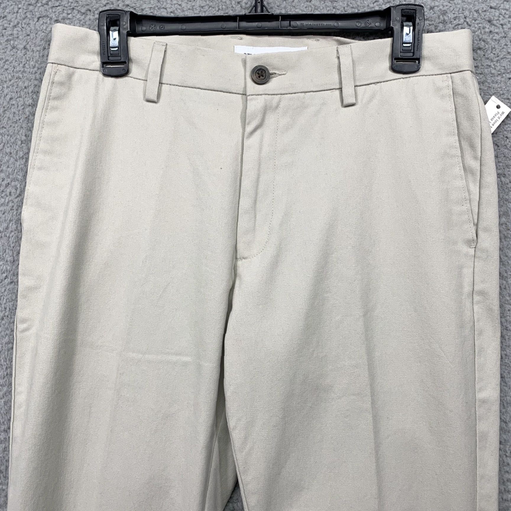 Essentials Amazon Essentials Pants Men’s 32Wx31L Slim Flat Front Beig e Cotton Polyester Back Pockets NWT Dress Pants Size US 32 / EU 48 - 2 Thumbnail