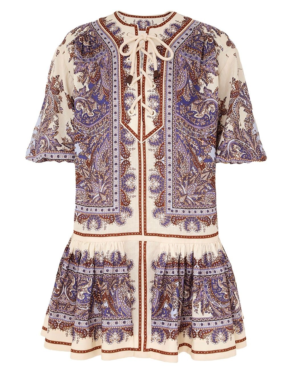 Zimmermann oc11z0525 Ottie Eyelet Mini Dress in Multicolor Size XS / US 0-2 / IT 36-38 - 1 Thumbnail