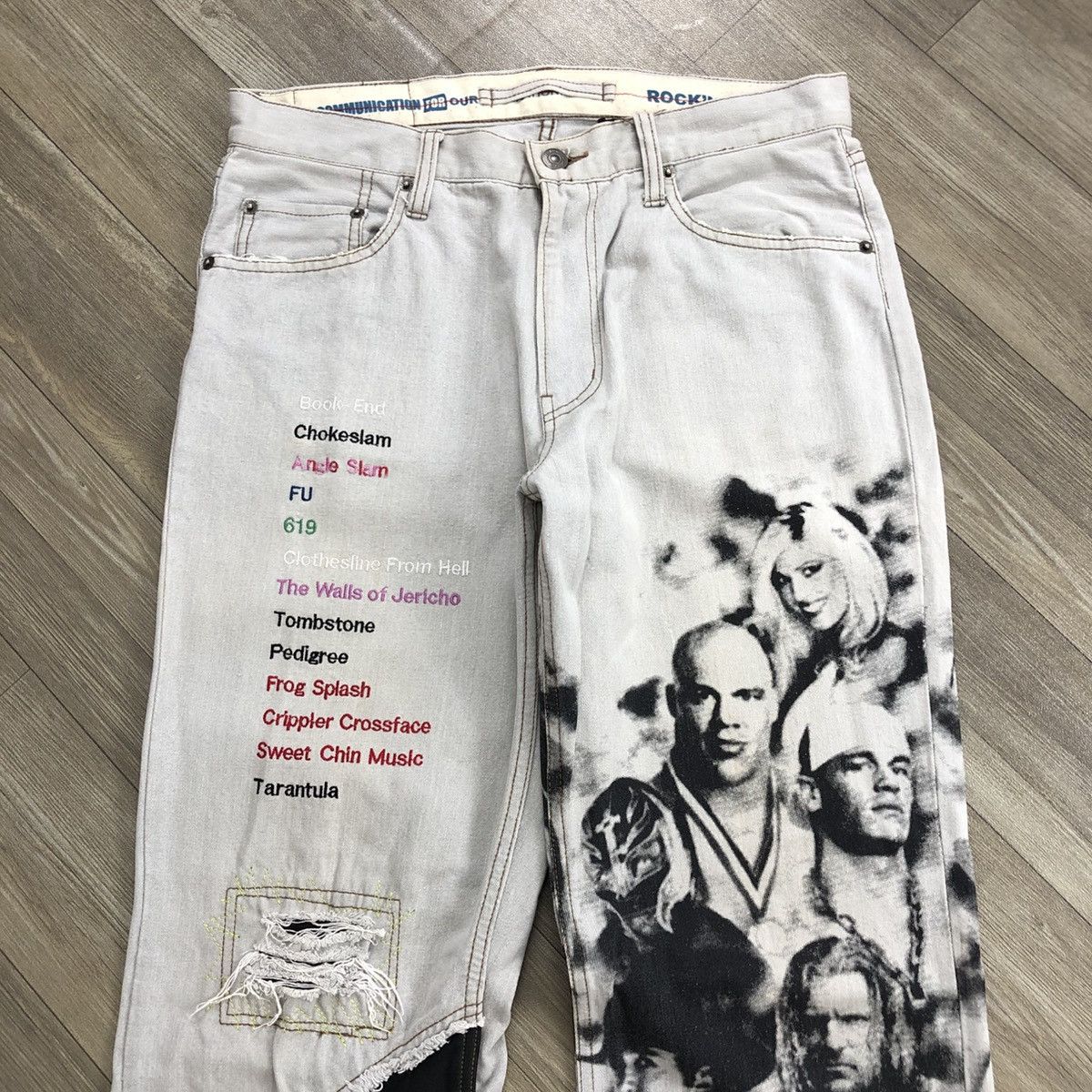PPFM 2000s In The Attic WWE Players Rock N Roll Distressed Jeans Size US 32 / EU 48 - 2 Thumbnail