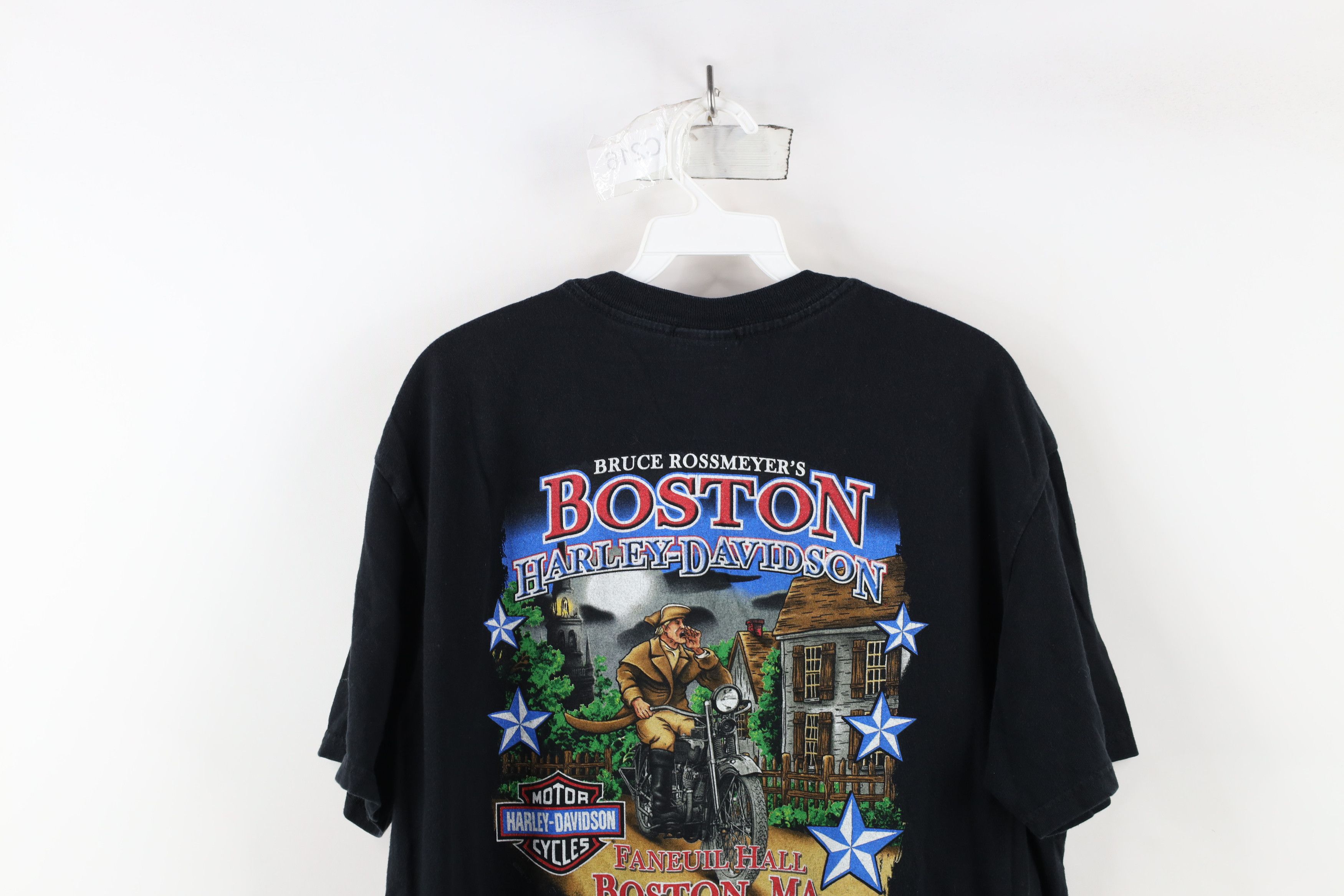 Harley Davidson × Vintage Vintage Y2K Harley Davidson Spell Out Boston T-Shirt Black Size US L / EU 52-54 / 3 - 12 Thumbnail