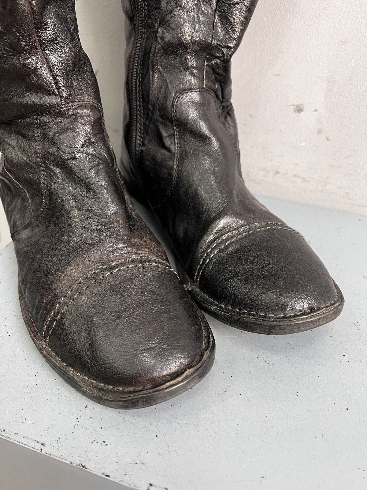 14th Addiction Hight moto 14thaddiction style leather boxing boots 90s Size US 8 / EU 41 - 9 Thumbnail