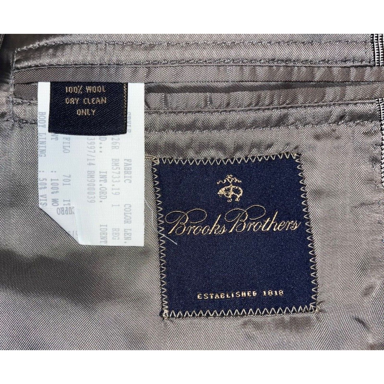 Brooks Brothers Brooks Brothers Gray Blue Plaid Wool Blazer Sport Coat 40R Size 40R - 5 Thumbnail